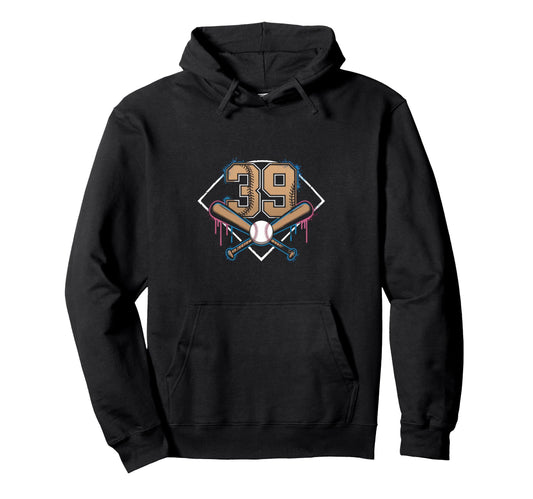 39Th Birthday Baseball Home Ice Cream Hoodie - Trendy Graphic Men Women - T-Shirt, Sweatshirt, Hoodie