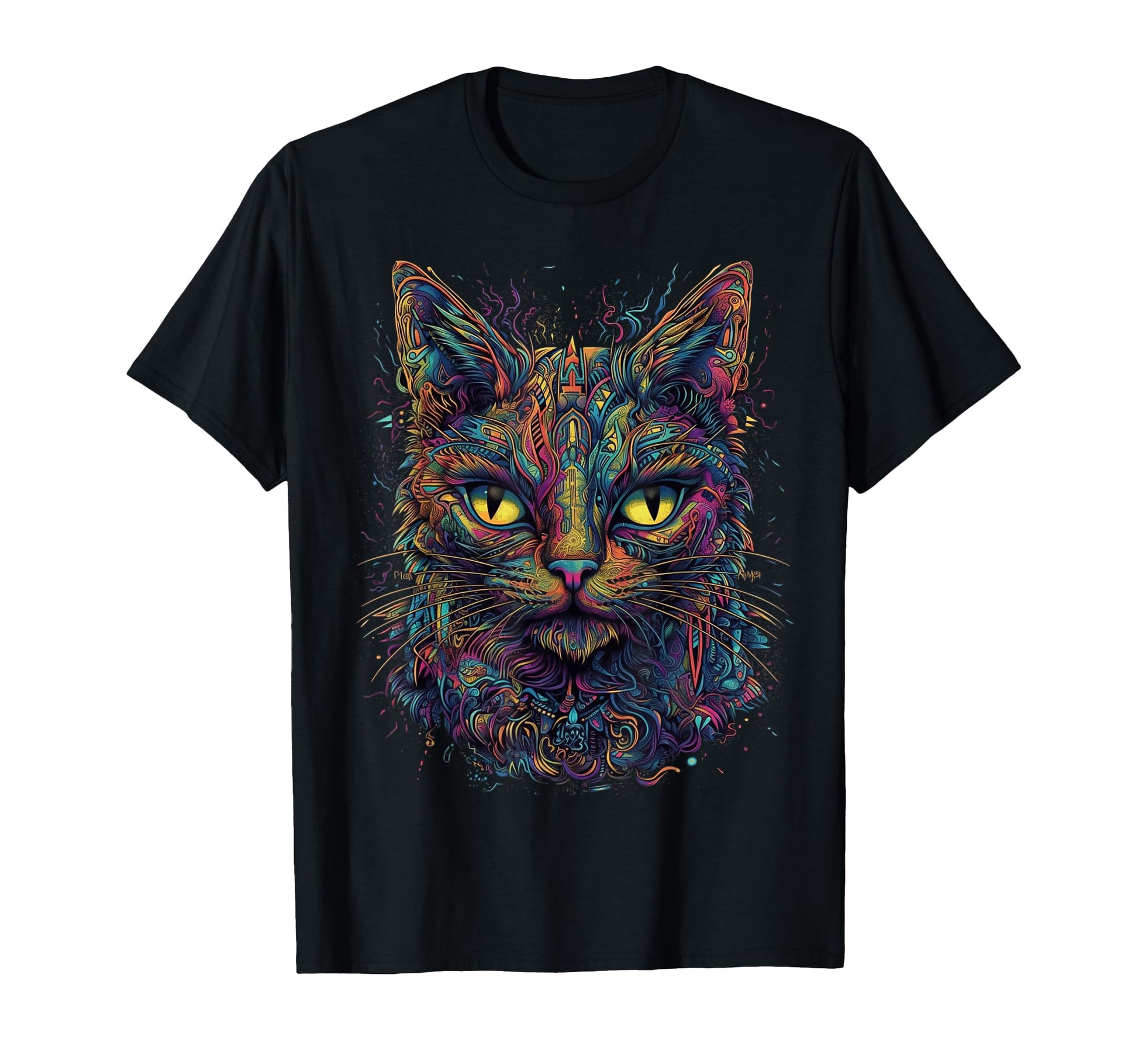 Colorful Cat Psychedelic Art Trippy T-Shirt - Unique Graphic Men Women - T-Shirt, Sweatshirt, Hoodie