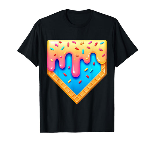Baseball Ice Cream Dripping T-Shirt - Casual Everyday Wear for Adults - T-Shirt, Sweatshirt, Hoodie