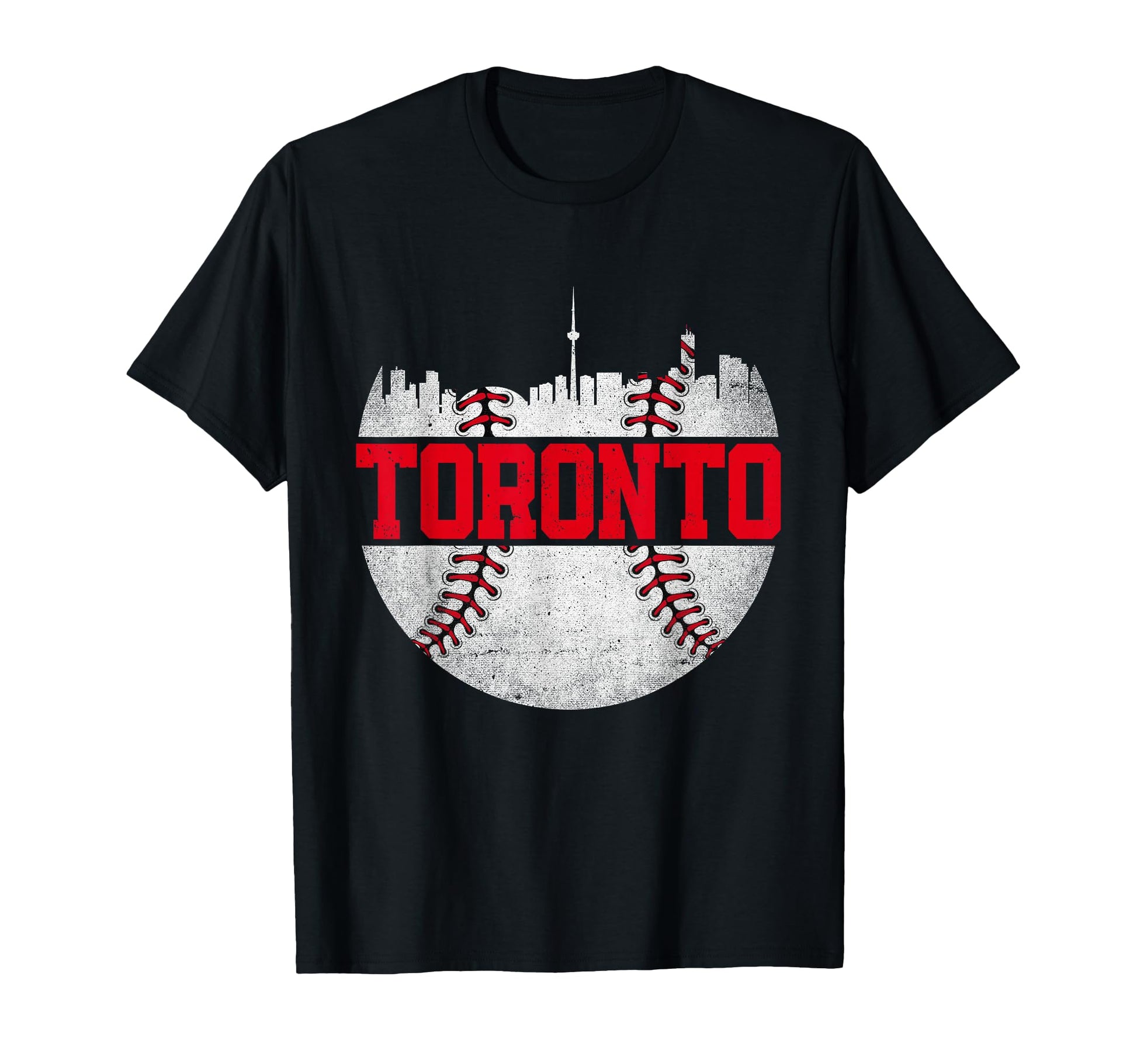 Toronto Baseball Cityscape Distressed T-Shirt - Streetwear Style Men Women - T-Shirt, Sweatshirt, Hoodie