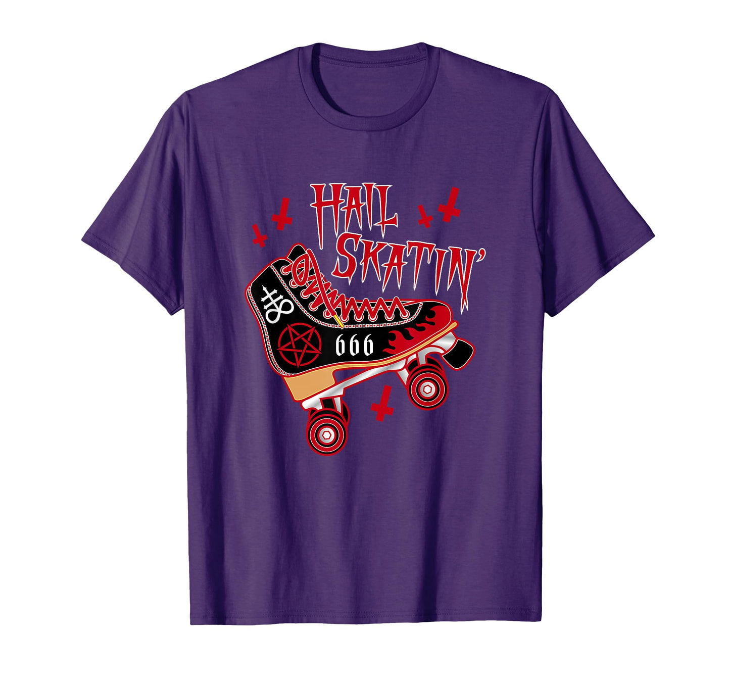 Satanic Hail Skatin Rollerskating T-Shirt - Graphic Print for Adults - T-Shirt, Sweatshirt, Hoodie