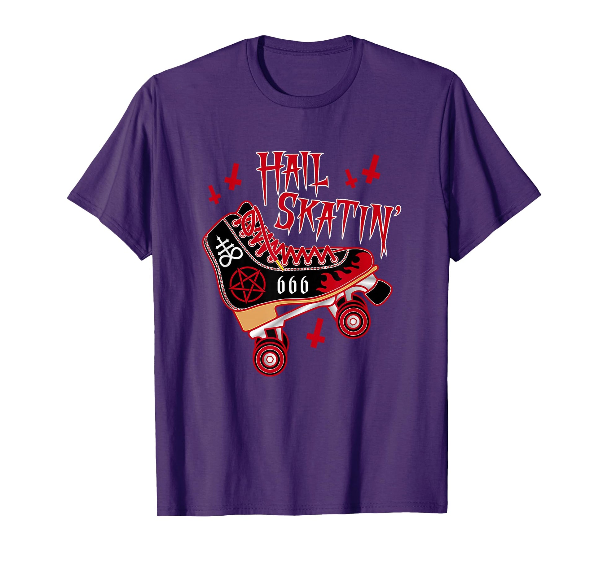 Satanic Hail Skatin Rollerskating T-Shirt - Graphic Print for Adults - T-Shirt, Sweatshirt, Hoodie