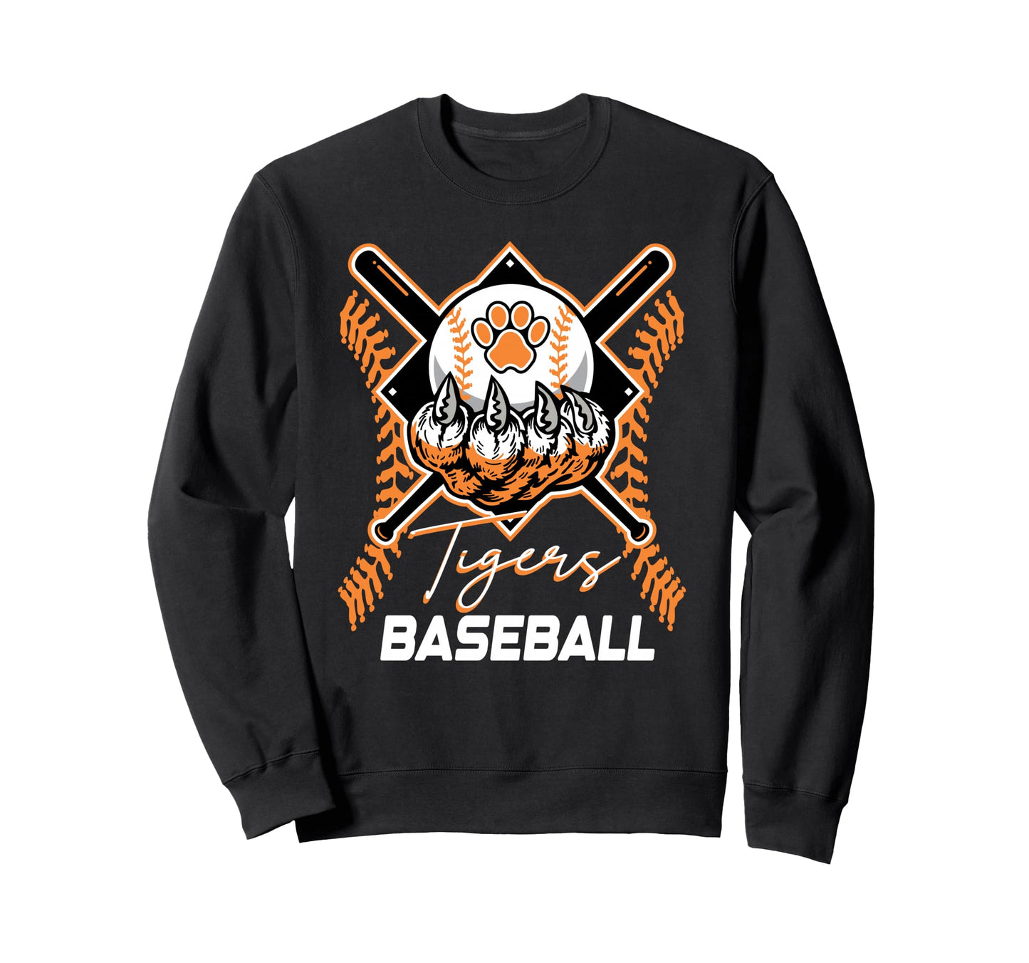 Tigers Baseball Mom Game Day Paw Sweatshirt - Casual Everyday Wear Unisex - T-Shirt, Sweatshirt, Hoodie