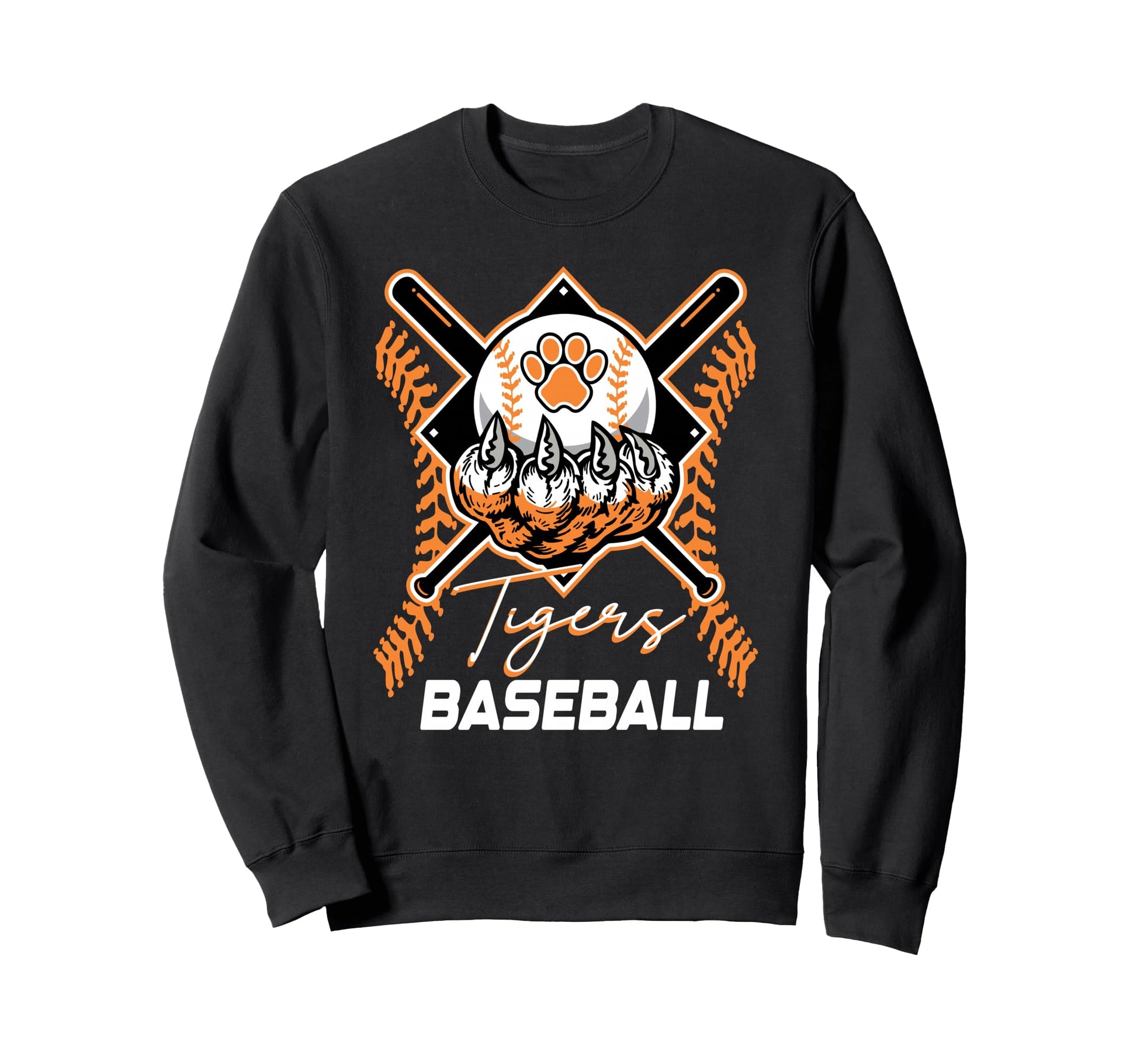 Tigers Baseball Mom Game Day Paw Sweatshirt - Casual Everyday Wear Unisex - T-Shirt, Sweatshirt, Hoodie