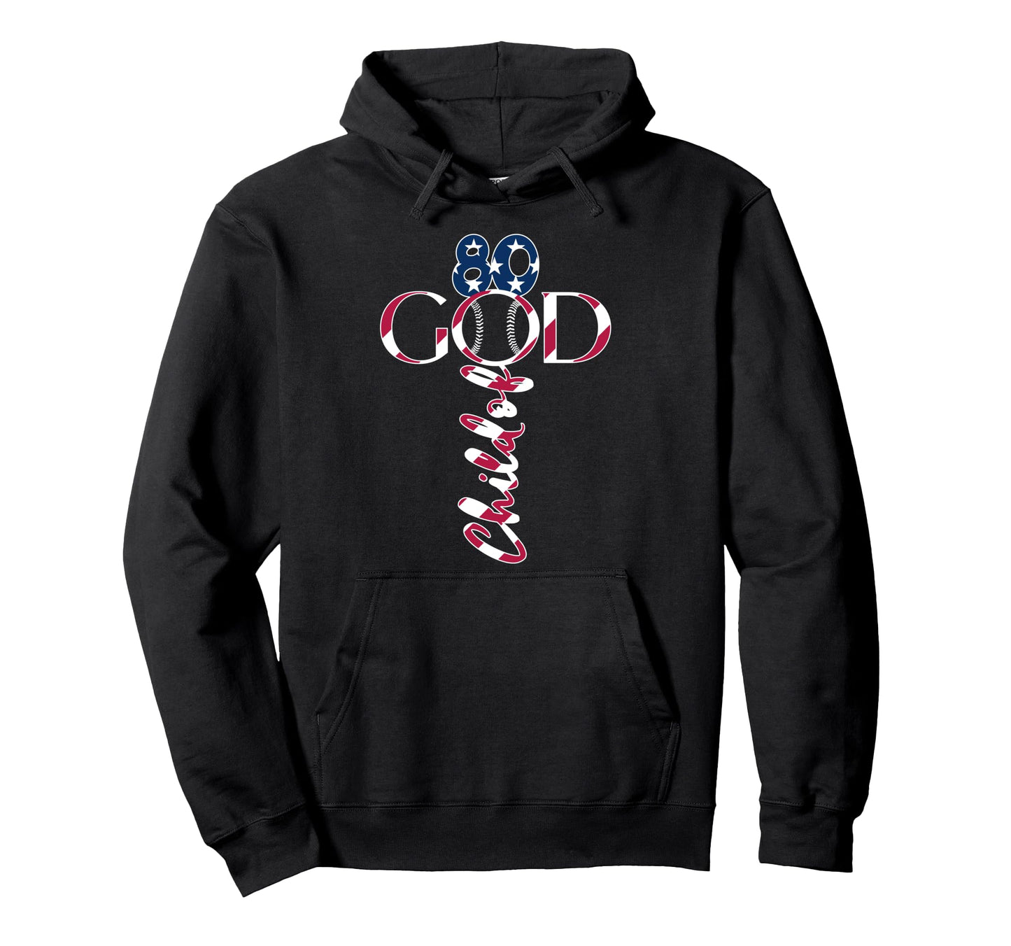 Baseball Jesus 80 Years Child God Hoodie - Fun Novelty Design Men Women - T-Shirt, Sweatshirt, Hoodie