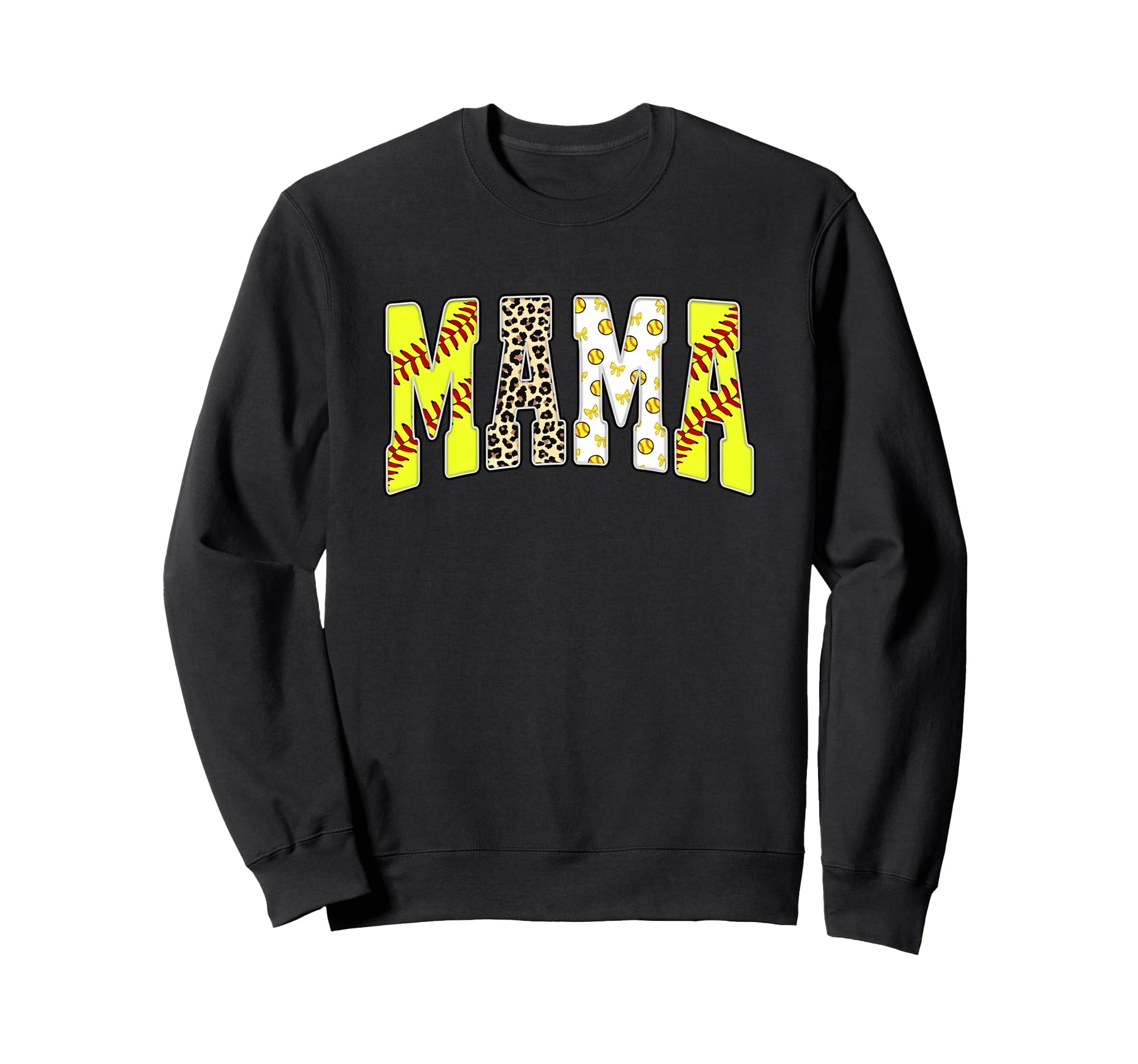 Leopard Softball Mama Sweatshirt - Minimalist Print Unisex - T-Shirt, Sweatshirt, Hoodie