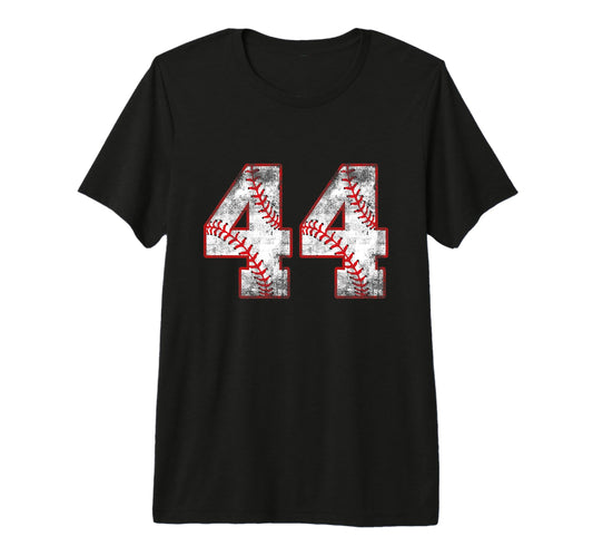 Baseball 44 Jersey Number Tri Blend T-Shirt - Minimalist Print for Adults - T-Shirt, Sweatshirt, Hoodie