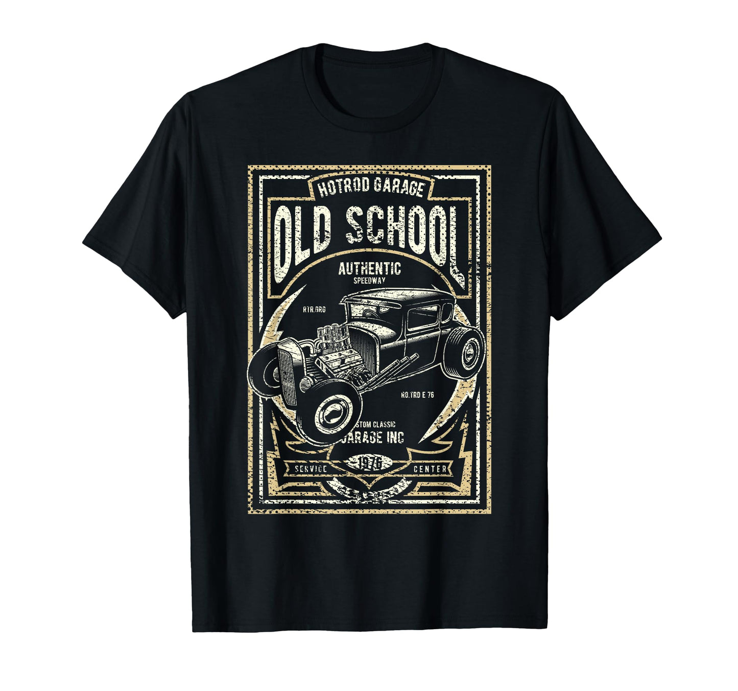 Old School Hot Rod Garage Car T-Shirt - Fun Novelty Design for Adults - T-Shirt, Sweatshirt, Hoodie