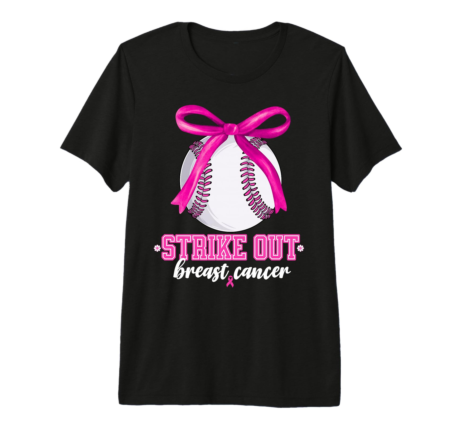 Strike Out Baseball Breast Cancer T-Shirt - Fun Novelty Design for Adults - T-Shirt, Sweatshirt, Hoodie
