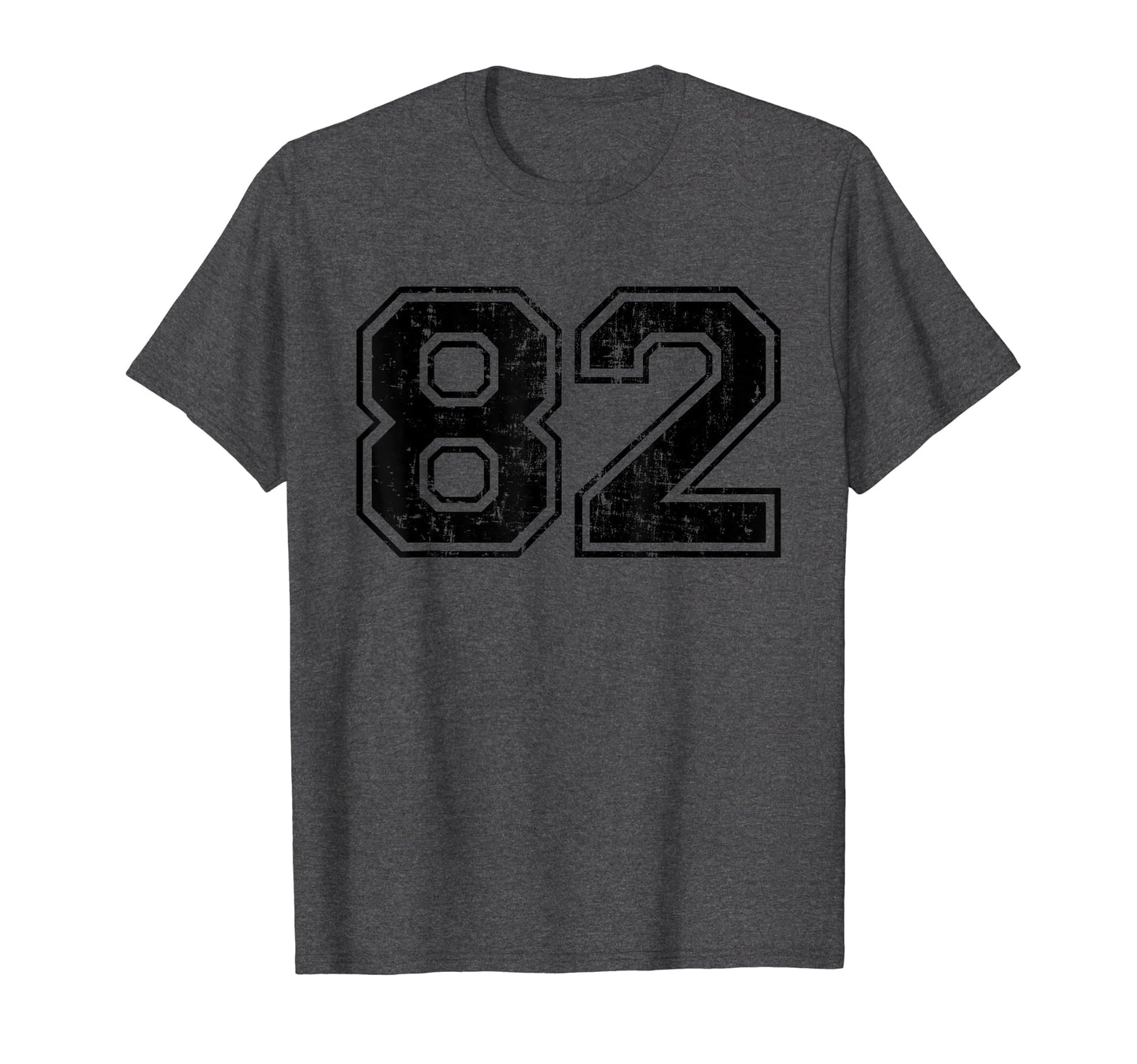 Number 82 Varsity Distressed Sport T-Shirt - Streetwear Style for Adults - T-Shirt, Sweatshirt, Hoodie