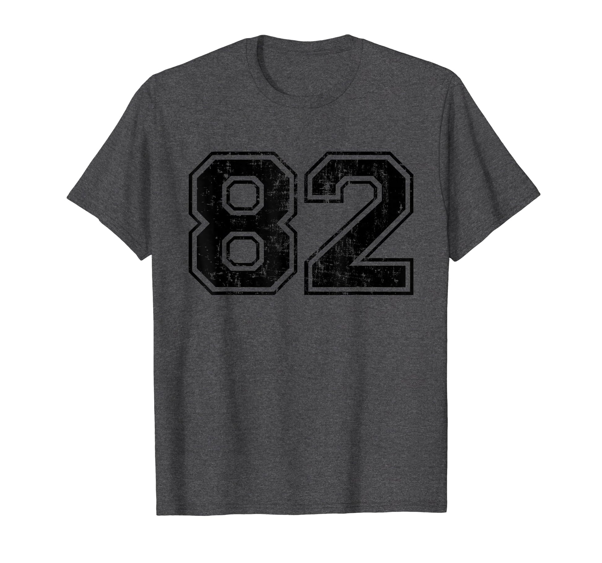 Number 82 Varsity Distressed Sport T-Shirt - Streetwear Style for Adults - T-Shirt, Sweatshirt, Hoodie