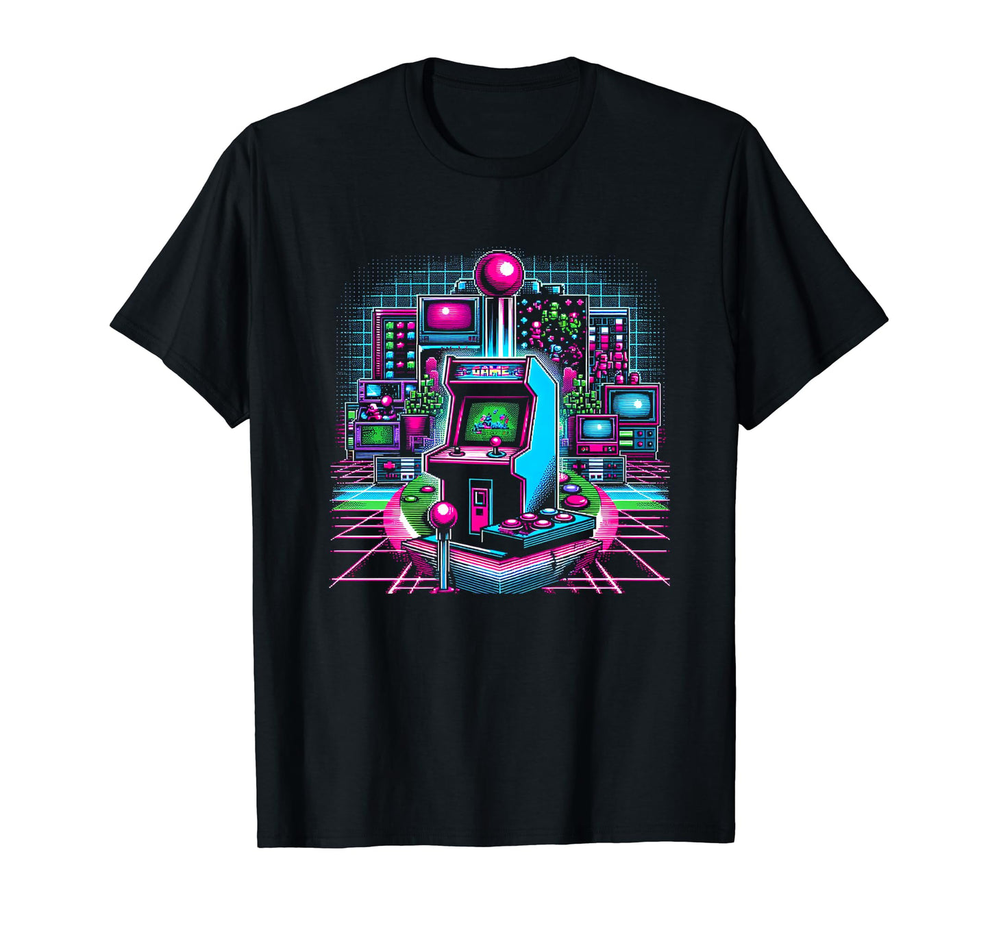 Neon Arcade T-Shirt - Unique Graphic Unisex - T-Shirt, Sweatshirt, Hoodie