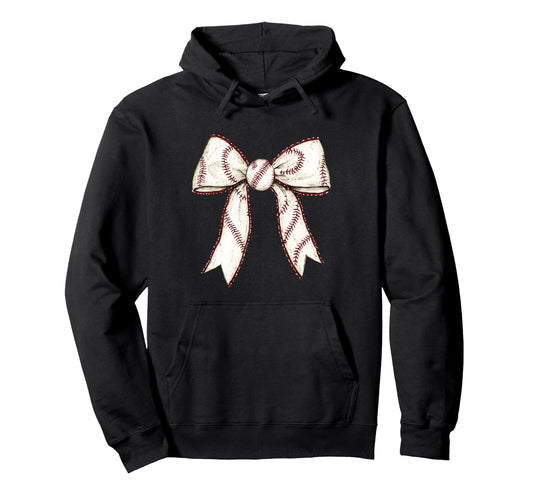 Baseball Coquette Bow Baseball Game Hoodie - Minimalist Print for Adults - T-Shirt, Sweatshirt, Hoodie