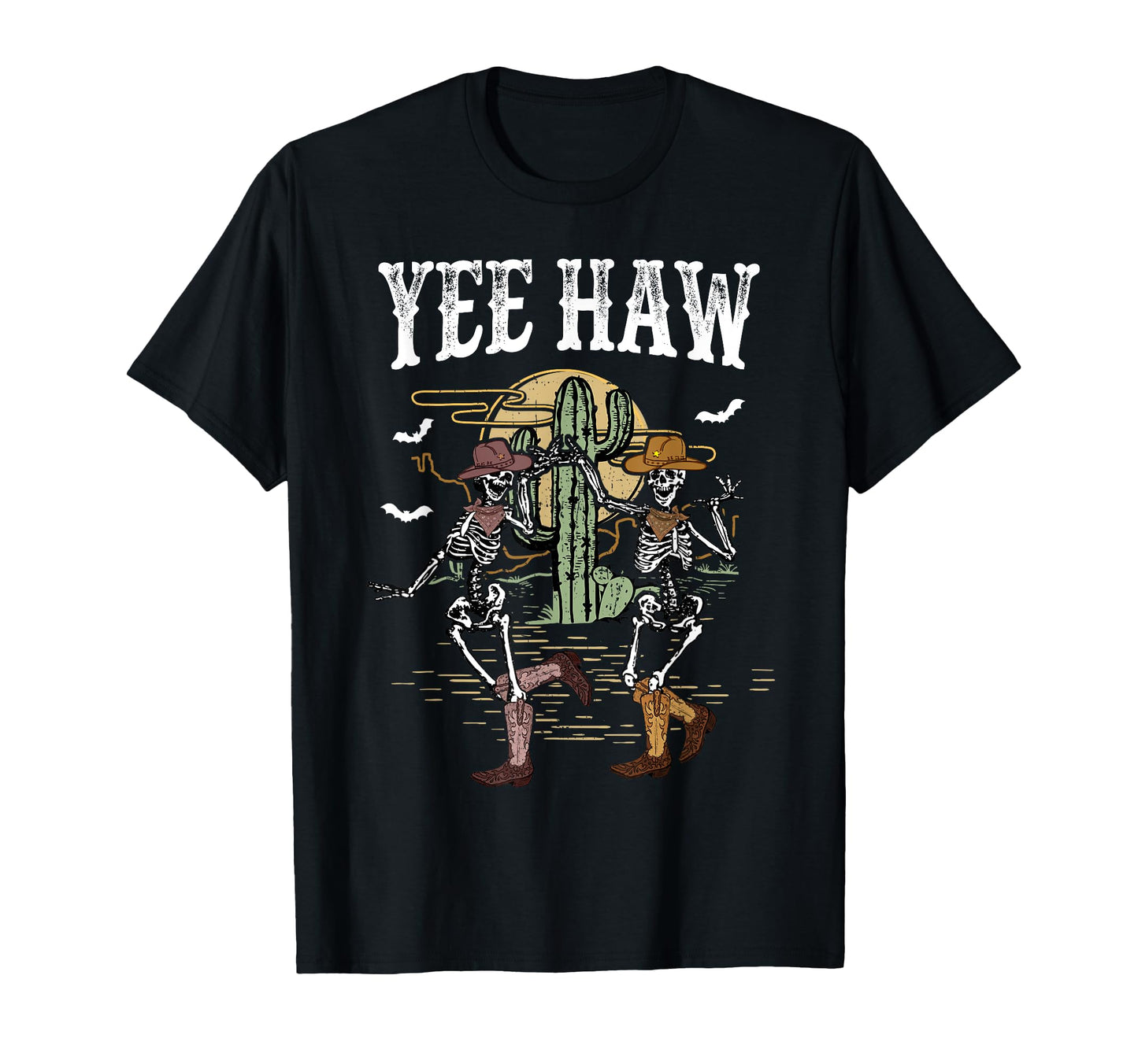 Howdy Desert Dancing Skeleton Cowboy T-Shirt - Fun Novelty Design Unisex - T-Shirt, Sweatshirt, Hoodie