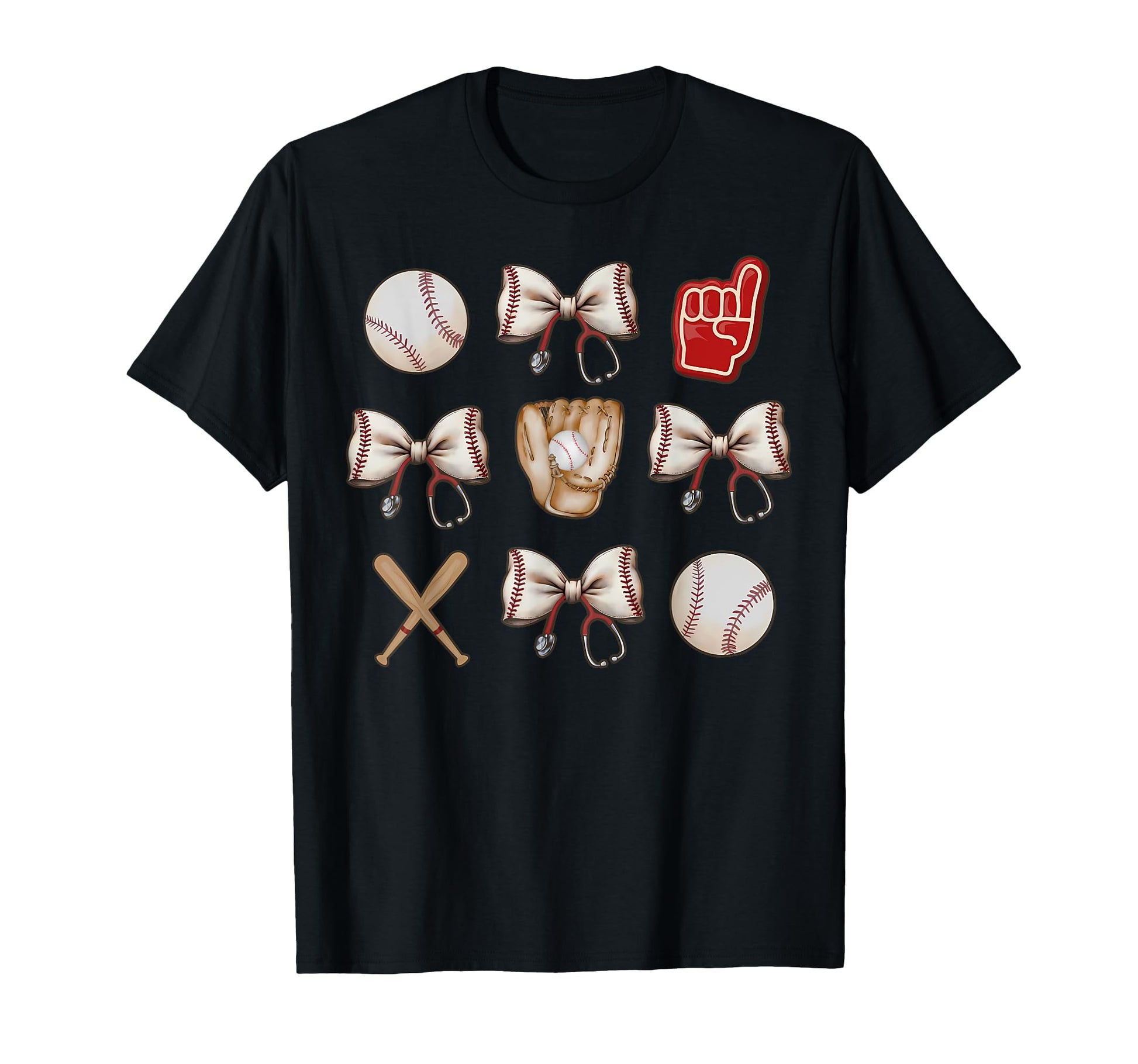 Game Day Nurse Baseball Coquette Bow T-Shirt - Fun Novelty Design Unisex - T-Shirt, Sweatshirt, Hoodie