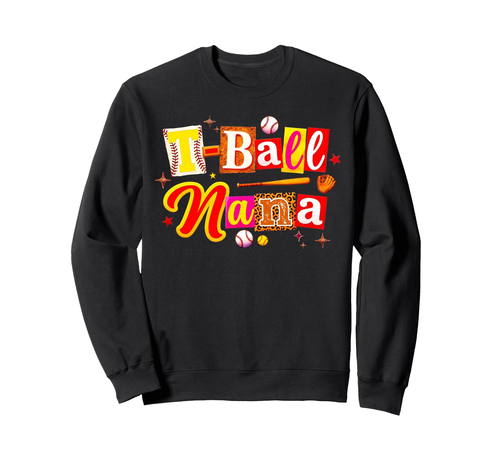 T Ball Nana Baseball Leopard Mothers Sweatshirt - Unique Graphic Unisex - T-Shirt, Sweatshirt, Hoodie