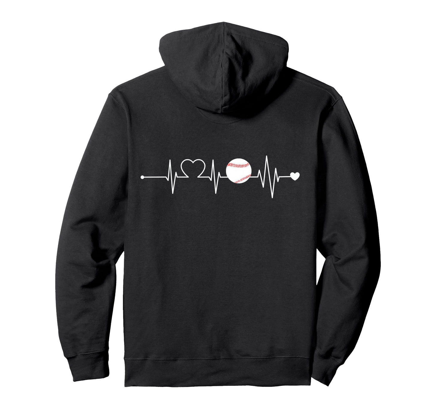Baseball Heartbeat Baseball Player Hoodie - Casual Everyday Wear Unisex - T-Shirt, Sweatshirt, Hoodie