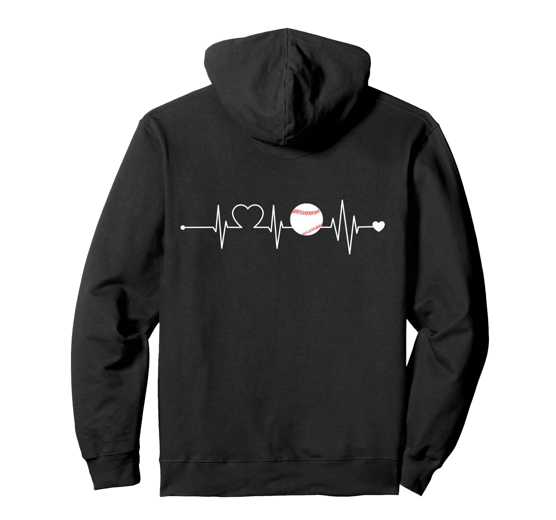 Baseball Heartbeat Baseball Player Hoodie - Casual Everyday Wear Unisex - T-Shirt, Sweatshirt, Hoodie