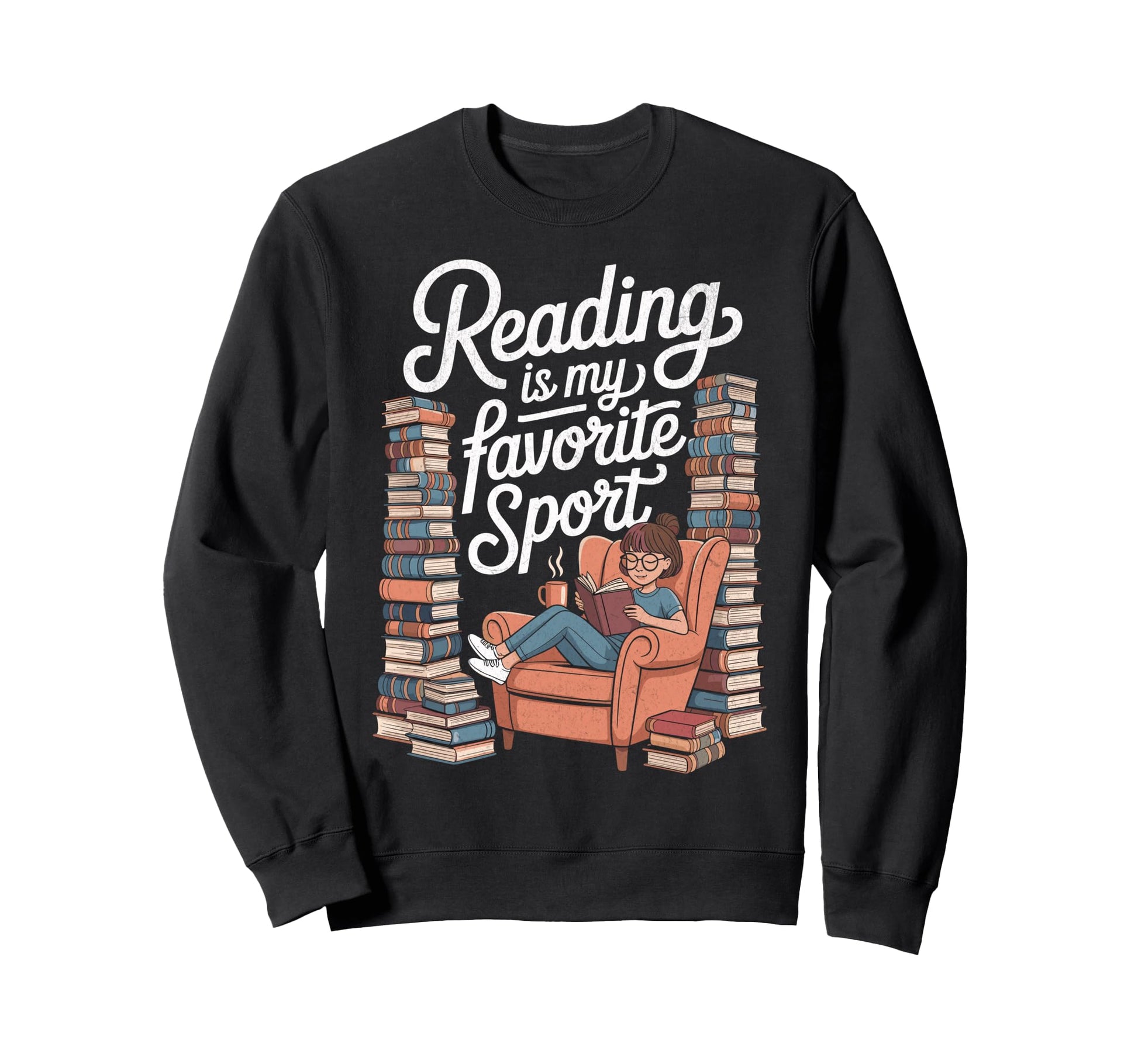 Reading Is My Favorite Sport Book Lover Sweatshirt - Unique Graphic Unisex - T-Shirt, Sweatshirt, Hoodie
