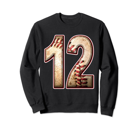 12 Years Old Baseball Player 12Th Sweatshirt - Graphic Print for Adults - T-Shirt, Sweatshirt, Hoodie