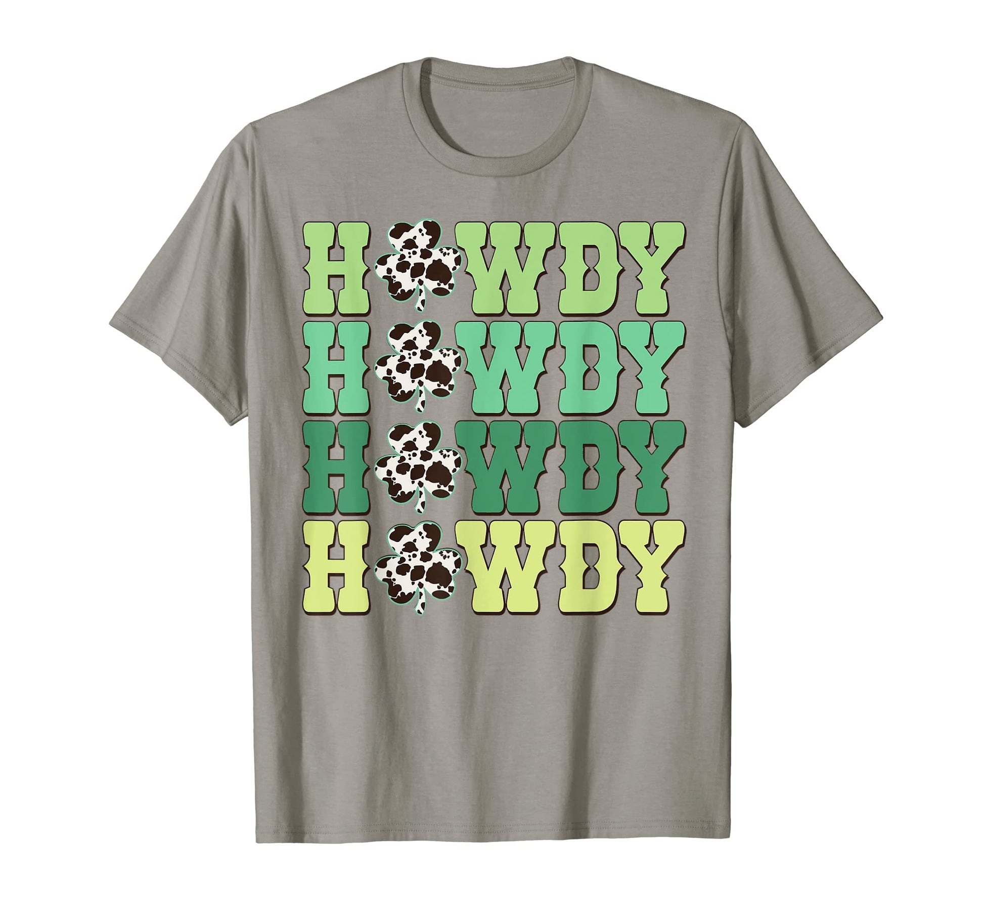 Howdy Shamrock Cow Pattern St T-Shirt - Minimalist Print Men Women - T-Shirt, Sweatshirt, Hoodie