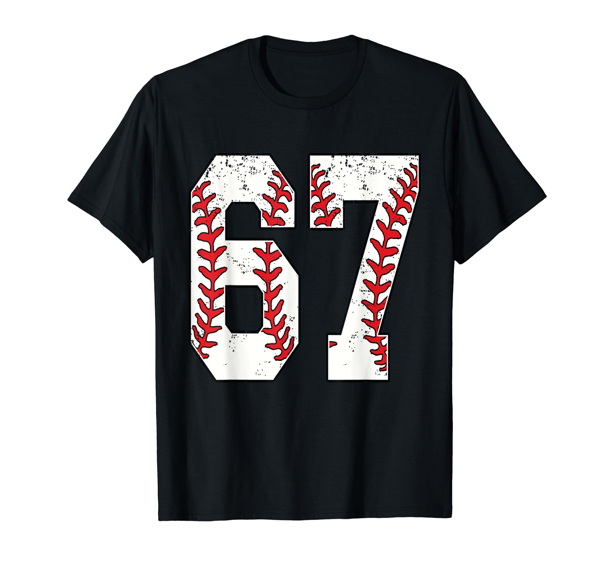 Number 67 Baseball 67 Jersey Number T-Shirt - Fun Novelty Design Unisex - T-Shirt, Sweatshirt, Hoodie