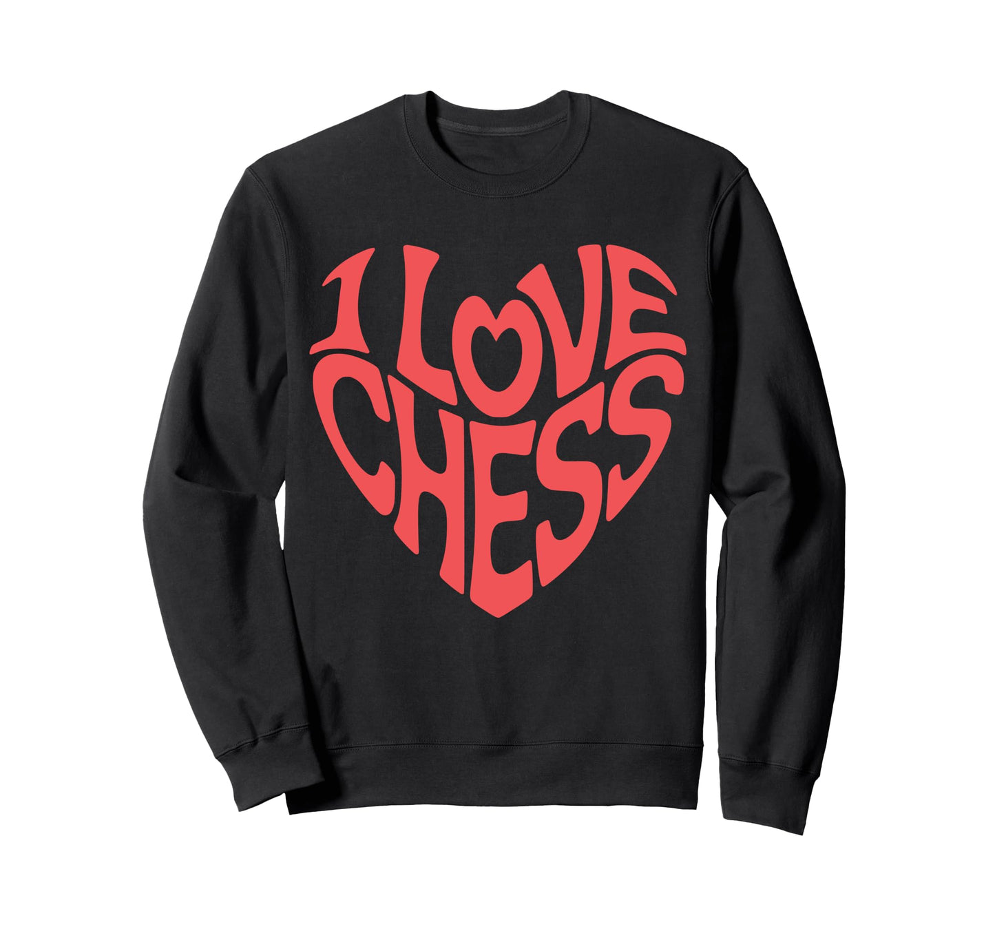 I Love Chess Heart Shaped Sweatshirt - Minimalist Print for Adults - T-Shirt, Sweatshirt, Hoodie