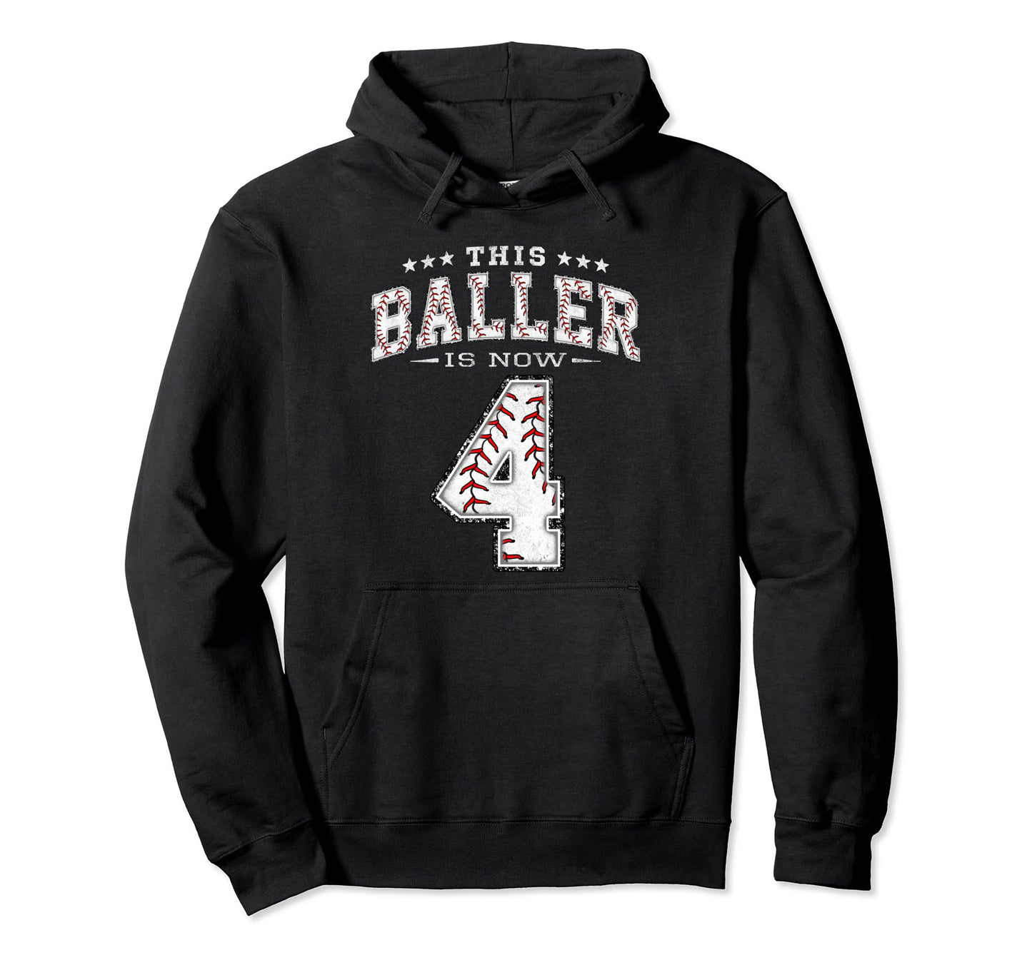 4 Years Old Birthday Baseball Theme Hoodie - Novelty Apparel Men Women - T-Shirt, Sweatshirt, Hoodie