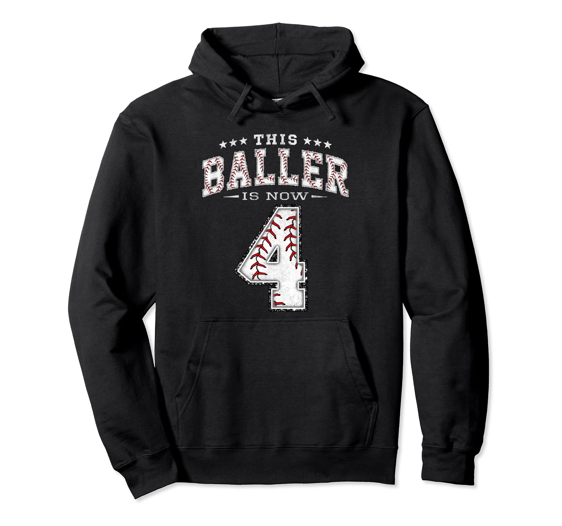 4 Years Old Birthday Baseball Theme Hoodie - Novelty Apparel Men Women - T-Shirt, Sweatshirt, Hoodie