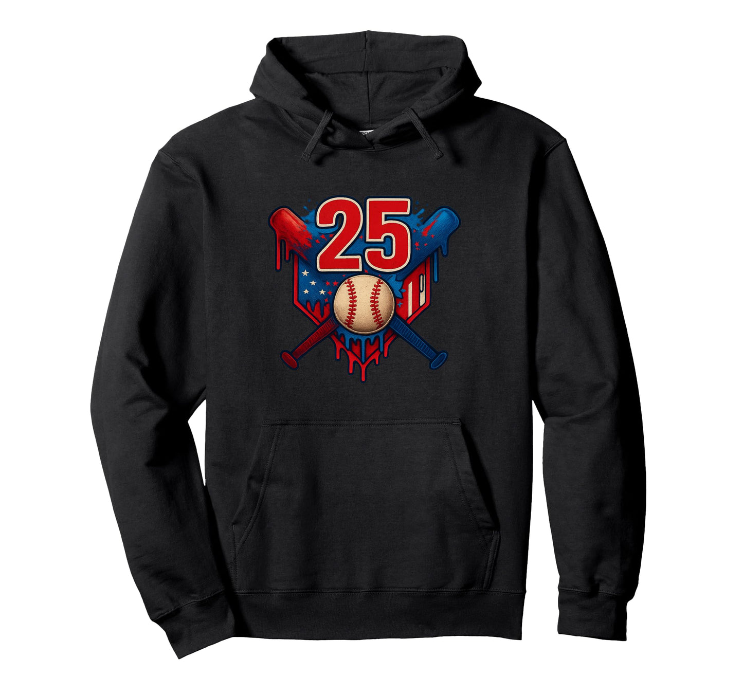 Baseball 25 Year Old Splash Drip Hoodie - Casual Everyday Wear for Adults - T-Shirt, Sweatshirt, Hoodie