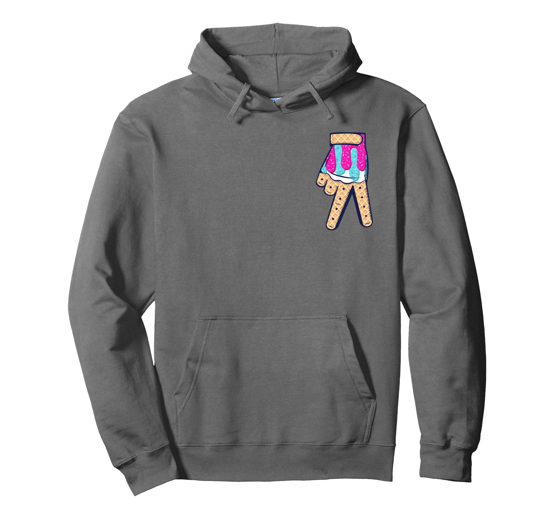 Baseball Ice Cream Drip Home Plate Glove Hoodie - Aesthetic Graphic Unisex - T-Shirt, Sweatshirt, Hoodie