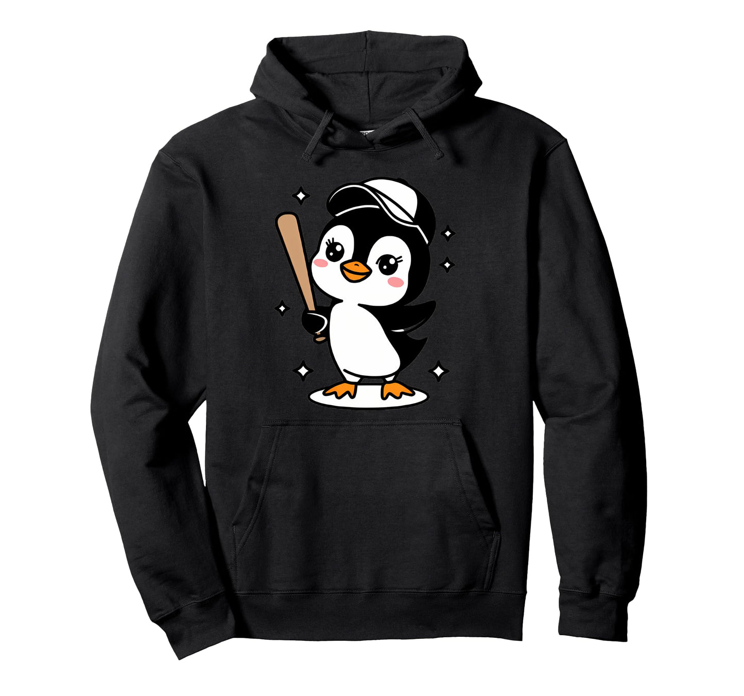 Home Waddle Run Kawaii Baseball Penguin Hoodie - Trendy Graphic for Adults - T-Shirt, Sweatshirt, Hoodie