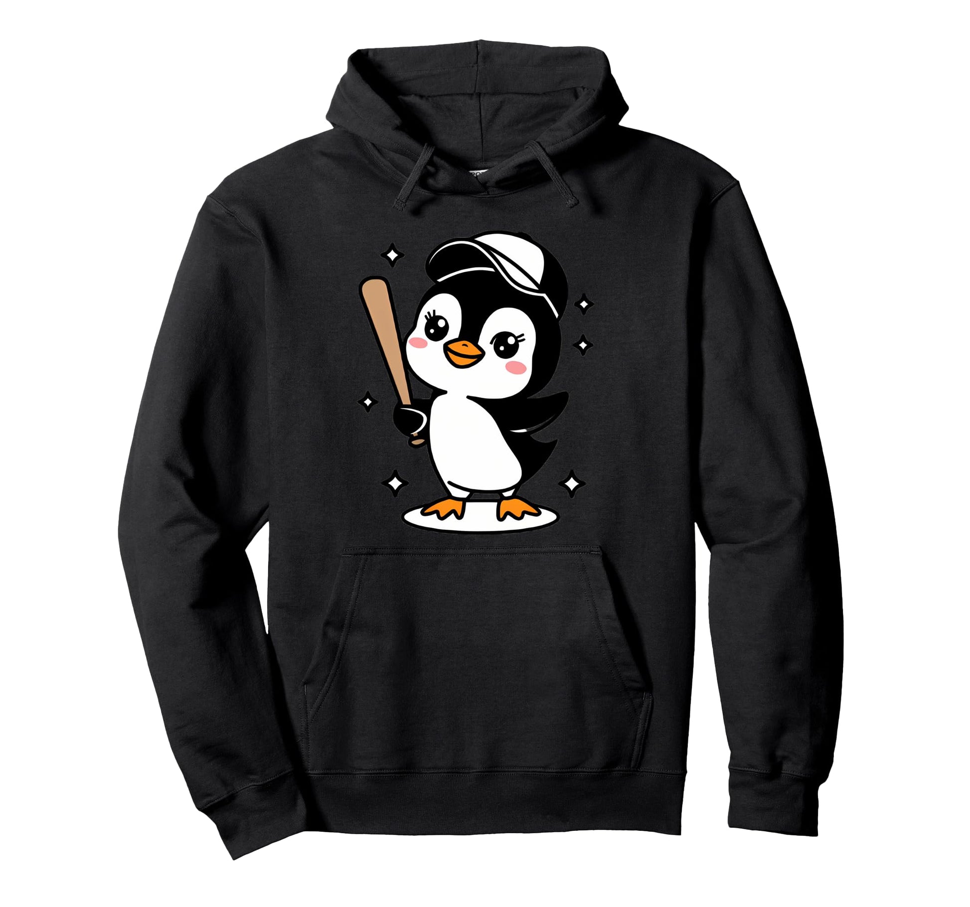 Home Waddle Run Kawaii Baseball Penguin Hoodie - Trendy Graphic for Adults - T-Shirt, Sweatshirt, Hoodie