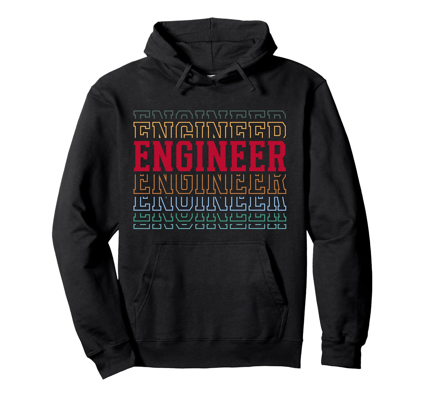 Engineer Funny Layered Text Engineering Hoodie - Minimalist Print Unisex - T-Shirt, Sweatshirt, Hoodie
