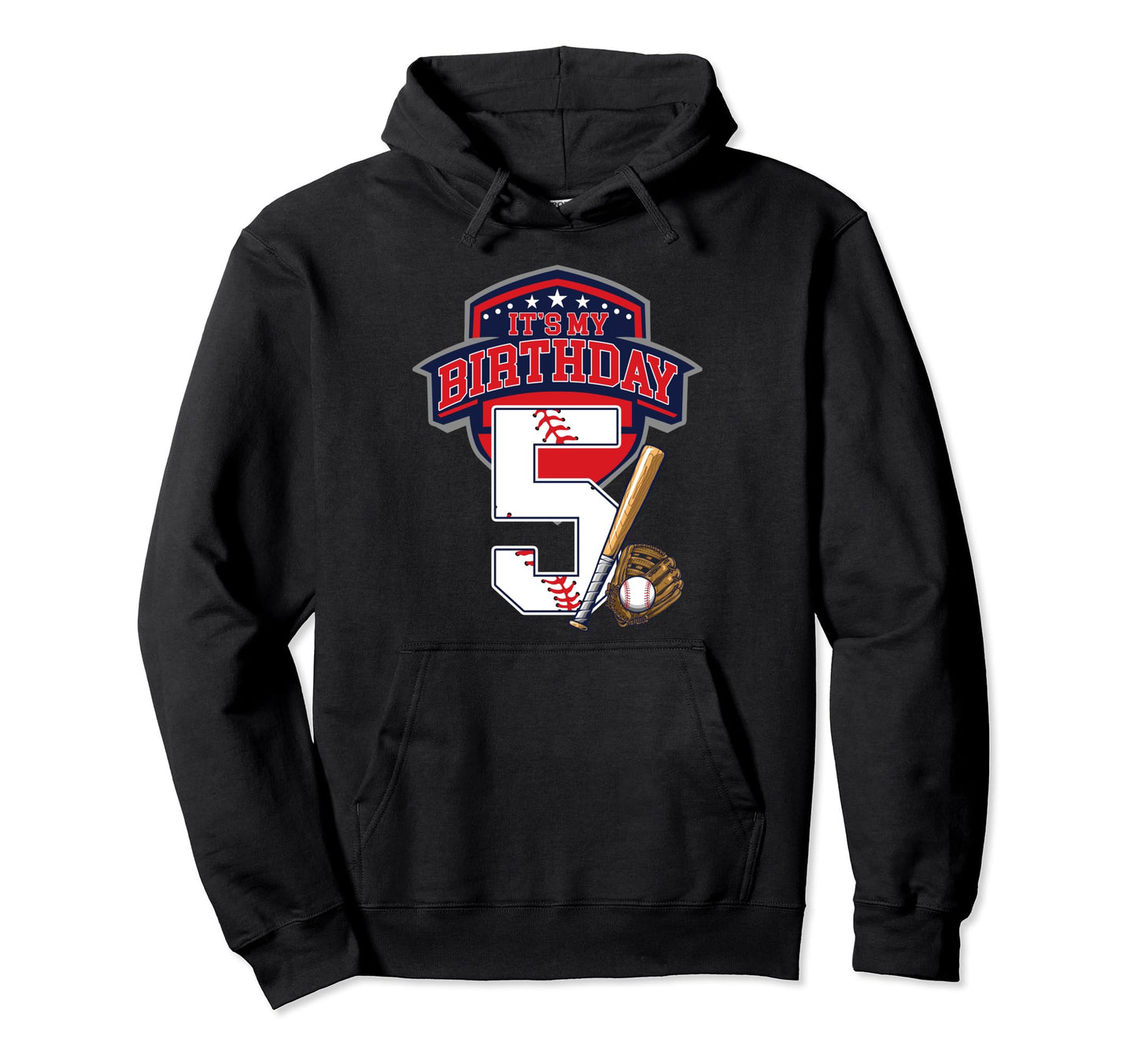 Its My 5Th Baseball Birthday Party Hoodie - Fun Novelty Design Men Women - T-Shirt, Sweatshirt, Hoodie