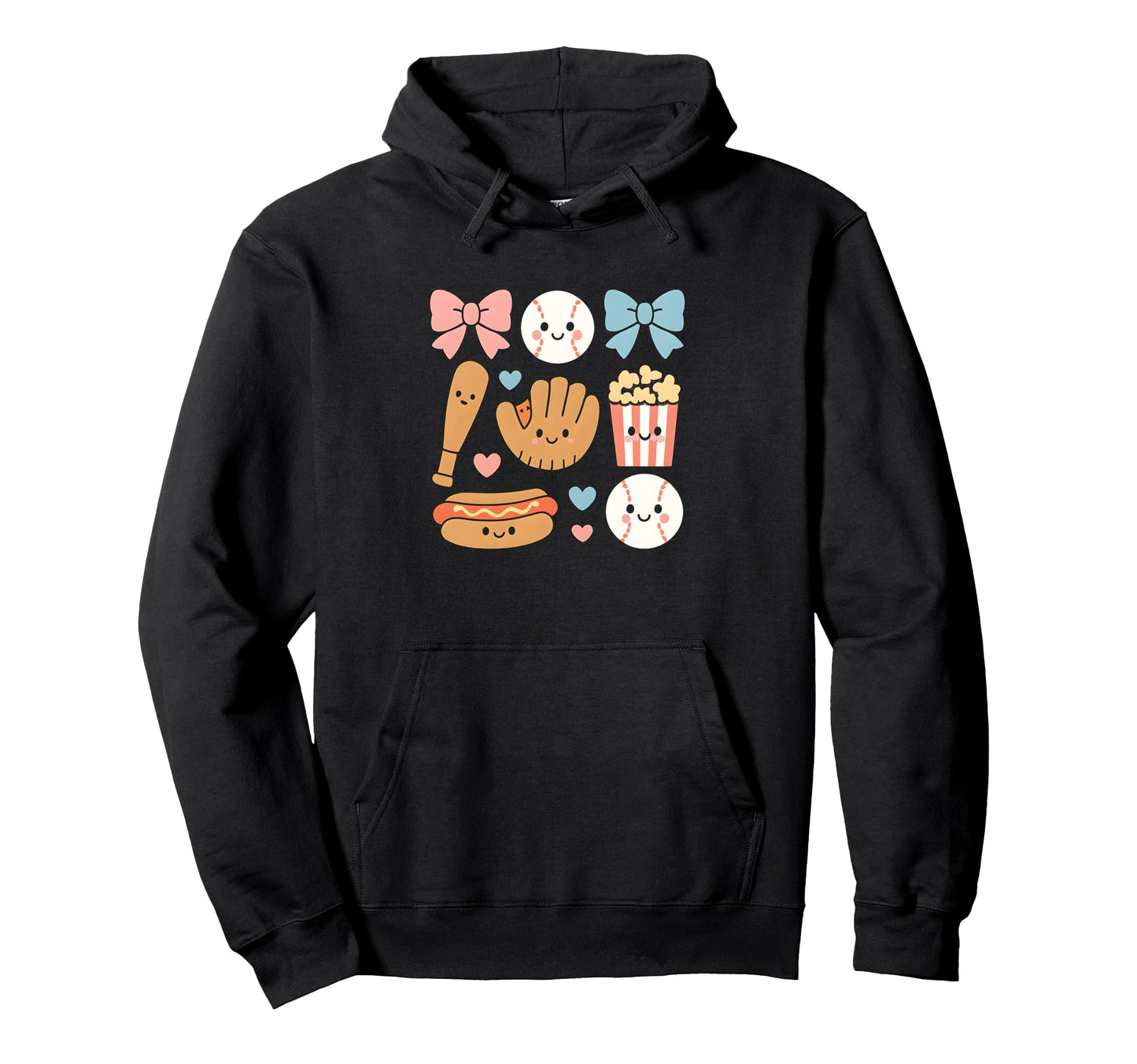 Baseball Coquette Bow Cheer Mom Hoodie - Fun Novelty Design for Adults - T-Shirt, Sweatshirt, Hoodie