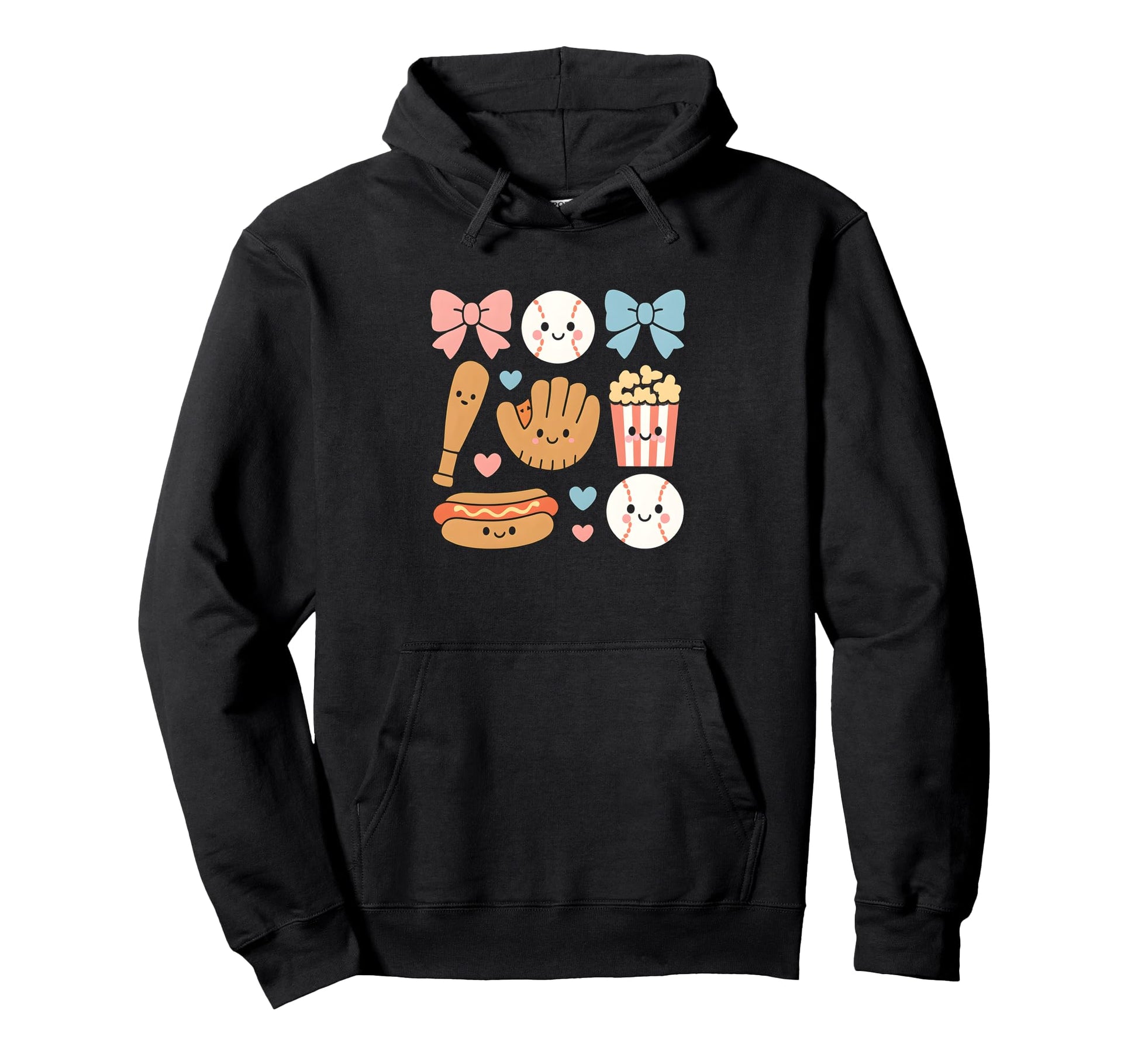 Baseball Coquette Bow Cheer Mom Hoodie - Fun Novelty Design for Adults - T-Shirt, Sweatshirt, Hoodie