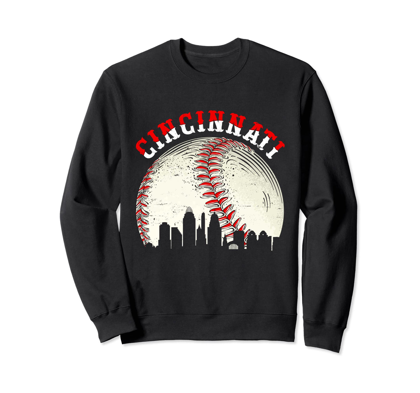 Cincinnati City Baseball Sweatshirt - Aesthetic Graphic for Adults - T-Shirt, Sweatshirt, Hoodie