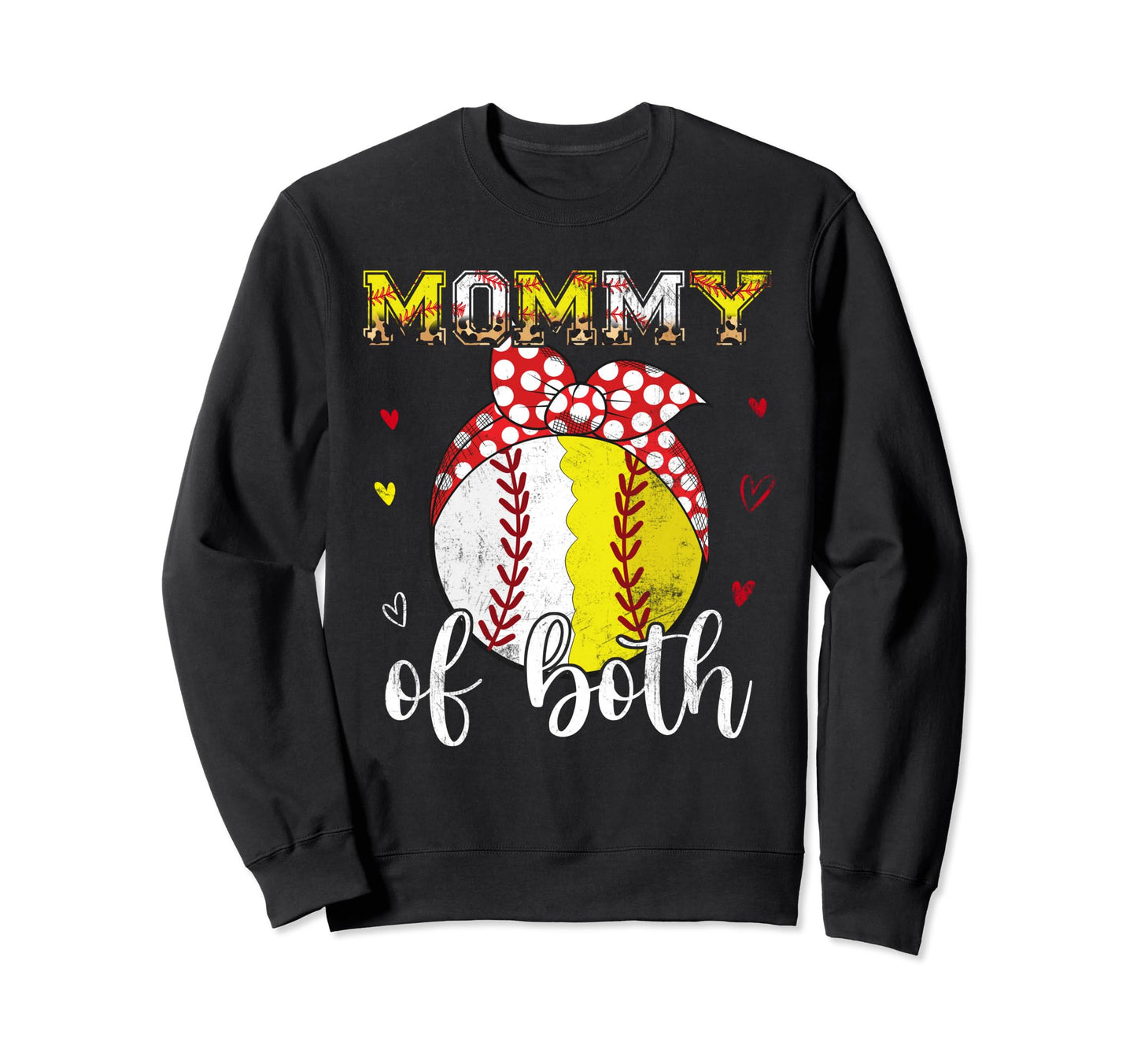 Mommy Both Baseball Softball Bandana Sweatshirt - Custom Art Print Unisex - T-Shirt, Sweatshirt, Hoodie