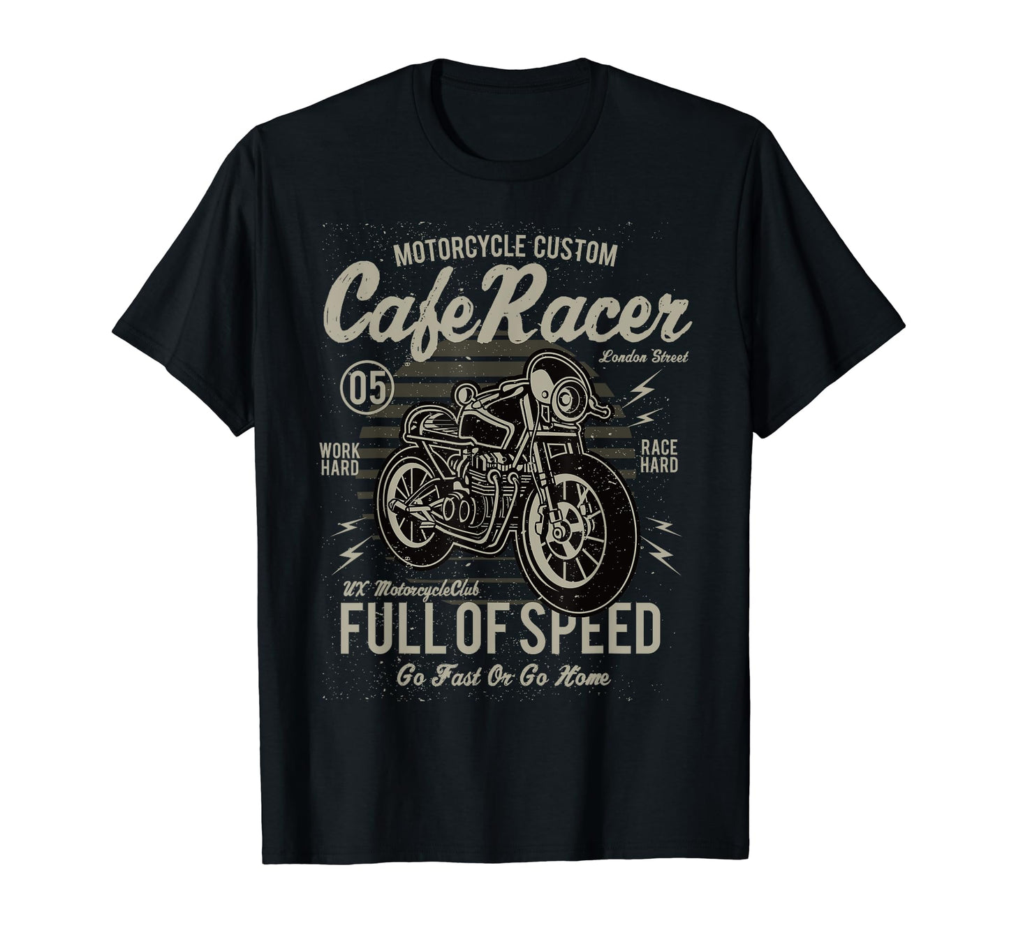 Motorcycle Cycle Cafe Racing Runner T-Shirt - Aesthetic Graphic Men Women - T-Shirt, Sweatshirt, Hoodie