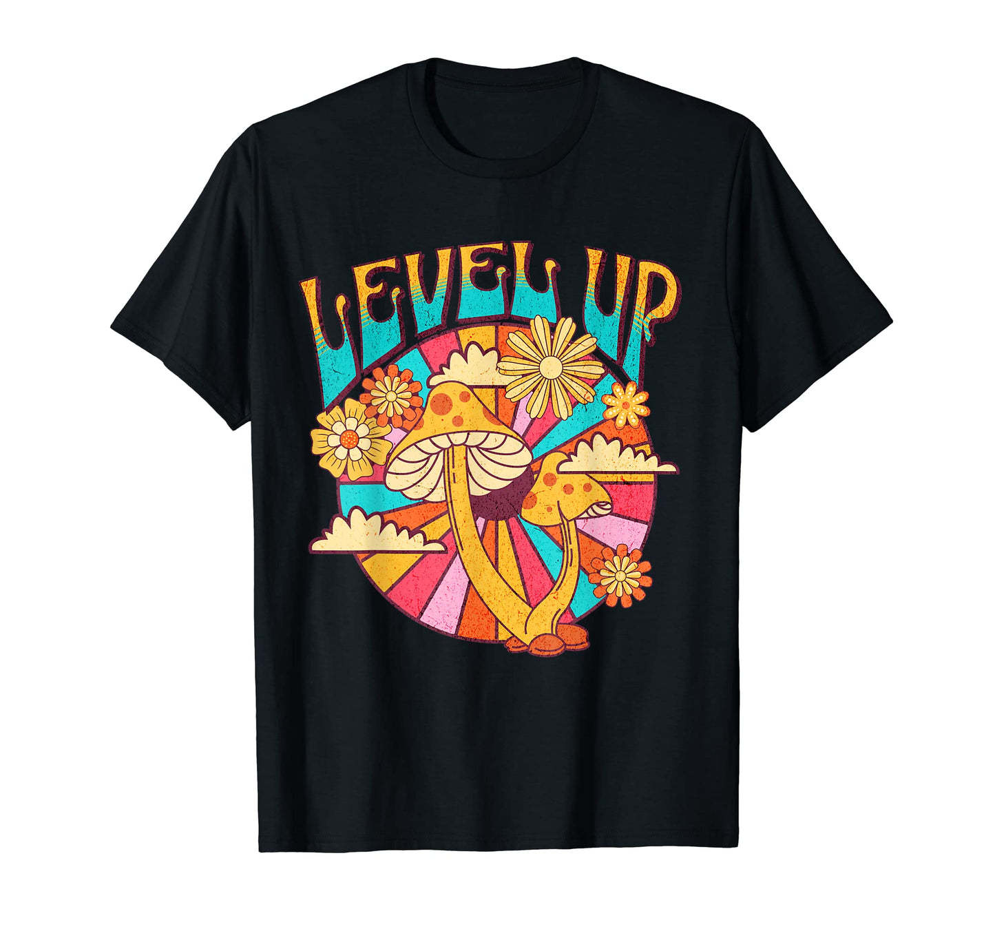 Level Up Psychedelic Hippie Groovy T-Shirt - Trendy Graphic Men Women - T-Shirt, Sweatshirt, Hoodie