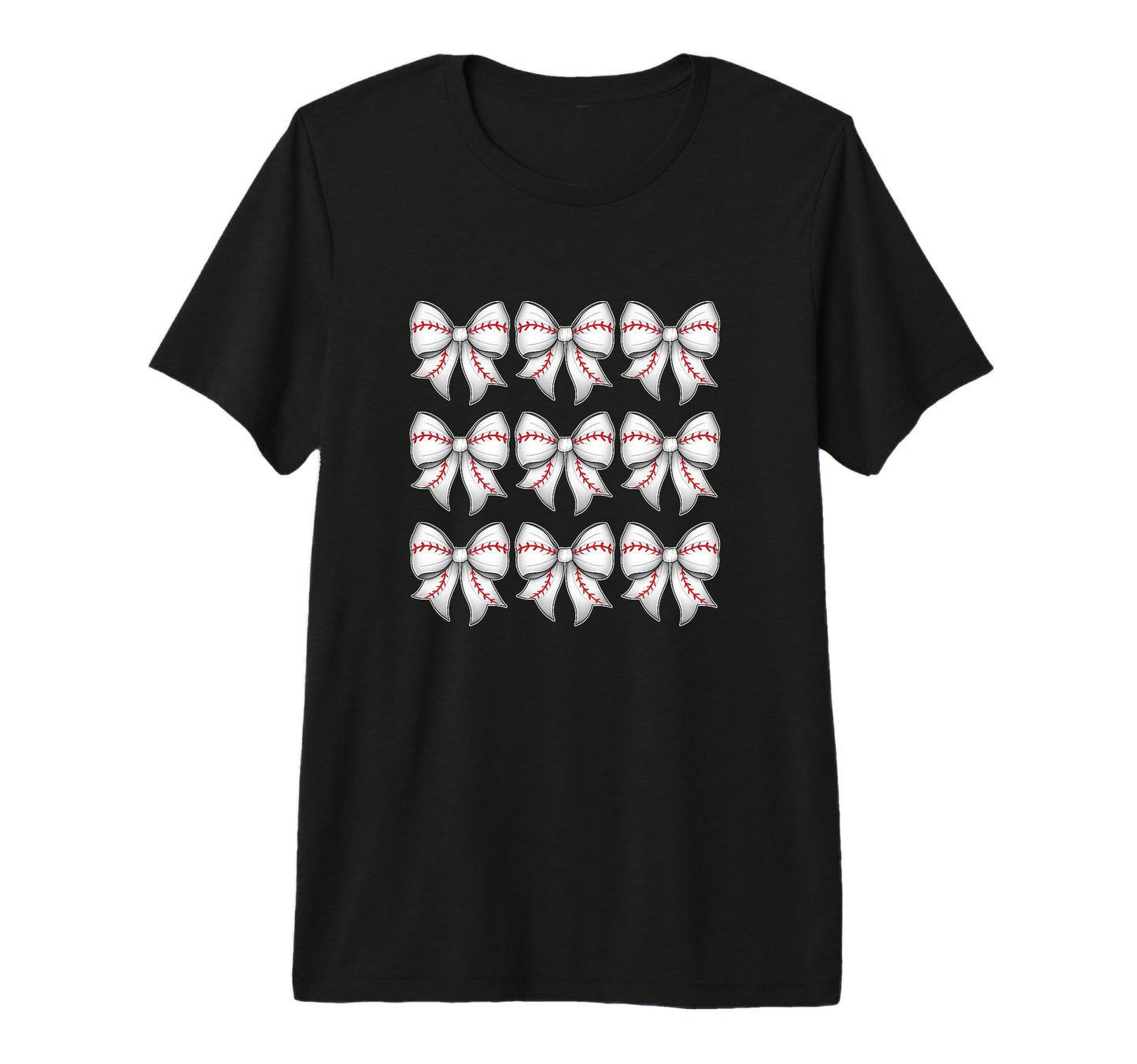Bow Pattern Baseball Stitching Tri Blend T-Shirt - Unique Graphic Unisex - T-Shirt, Sweatshirt, Hoodie
