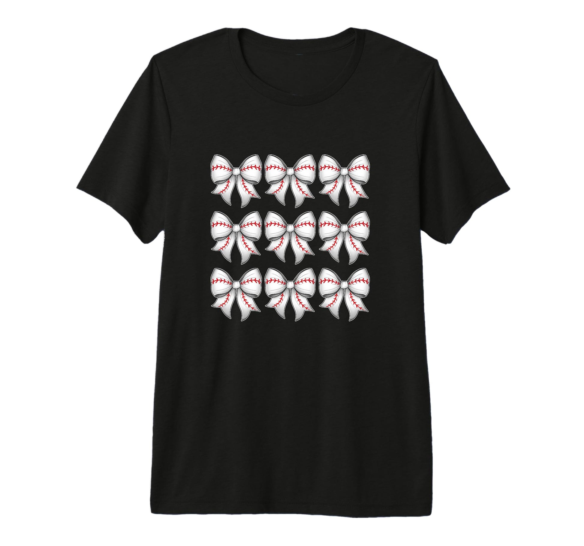 Bow Pattern Baseball Stitching Tri Blend T-Shirt - Unique Graphic Unisex - T-Shirt, Sweatshirt, Hoodie