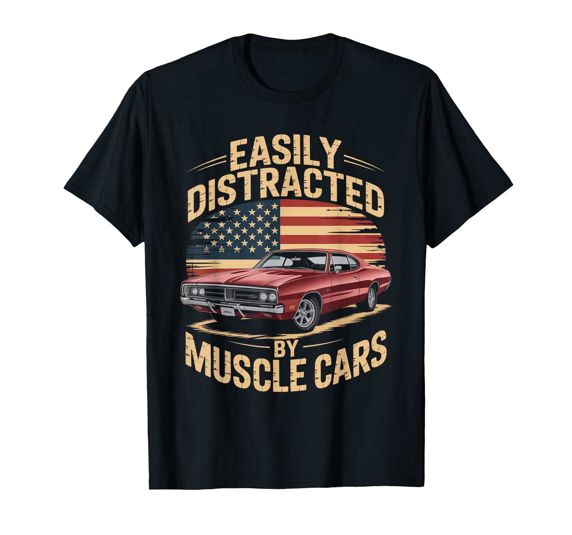 Easily Distracted Muscle Cars T-Shirt - Novelty Apparel for Adults - T-Shirt, Sweatshirt, Hoodie