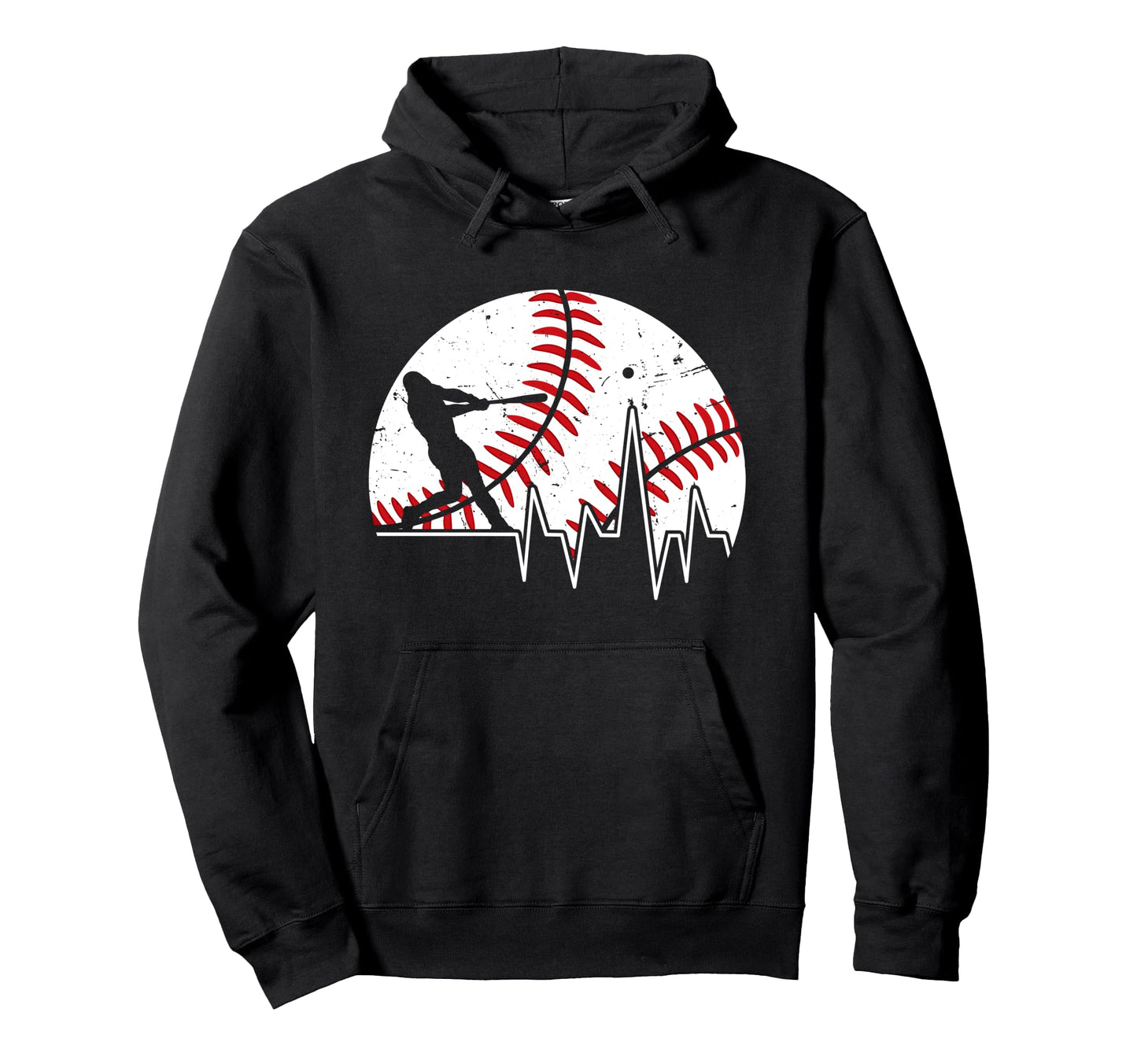 Funny Baseball Heartbeat Baseball Hoodie - Aesthetic Graphic for Adults - T-Shirt, Sweatshirt, Hoodie