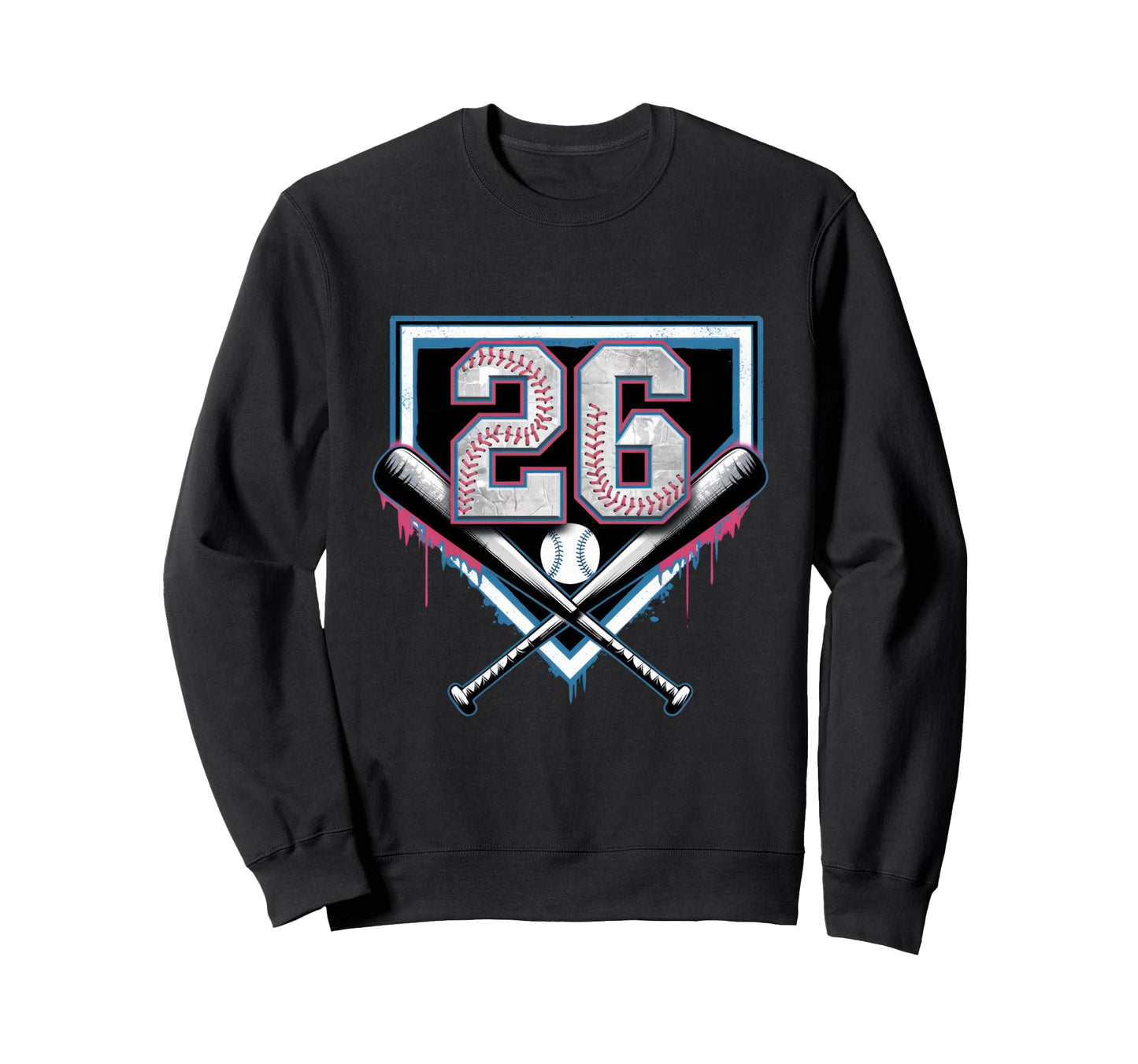 26Th Birthday Baseball Home Ice Cream Sweatshirt - Trendy Graphic Unisex - T-Shirt, Sweatshirt, Hoodie