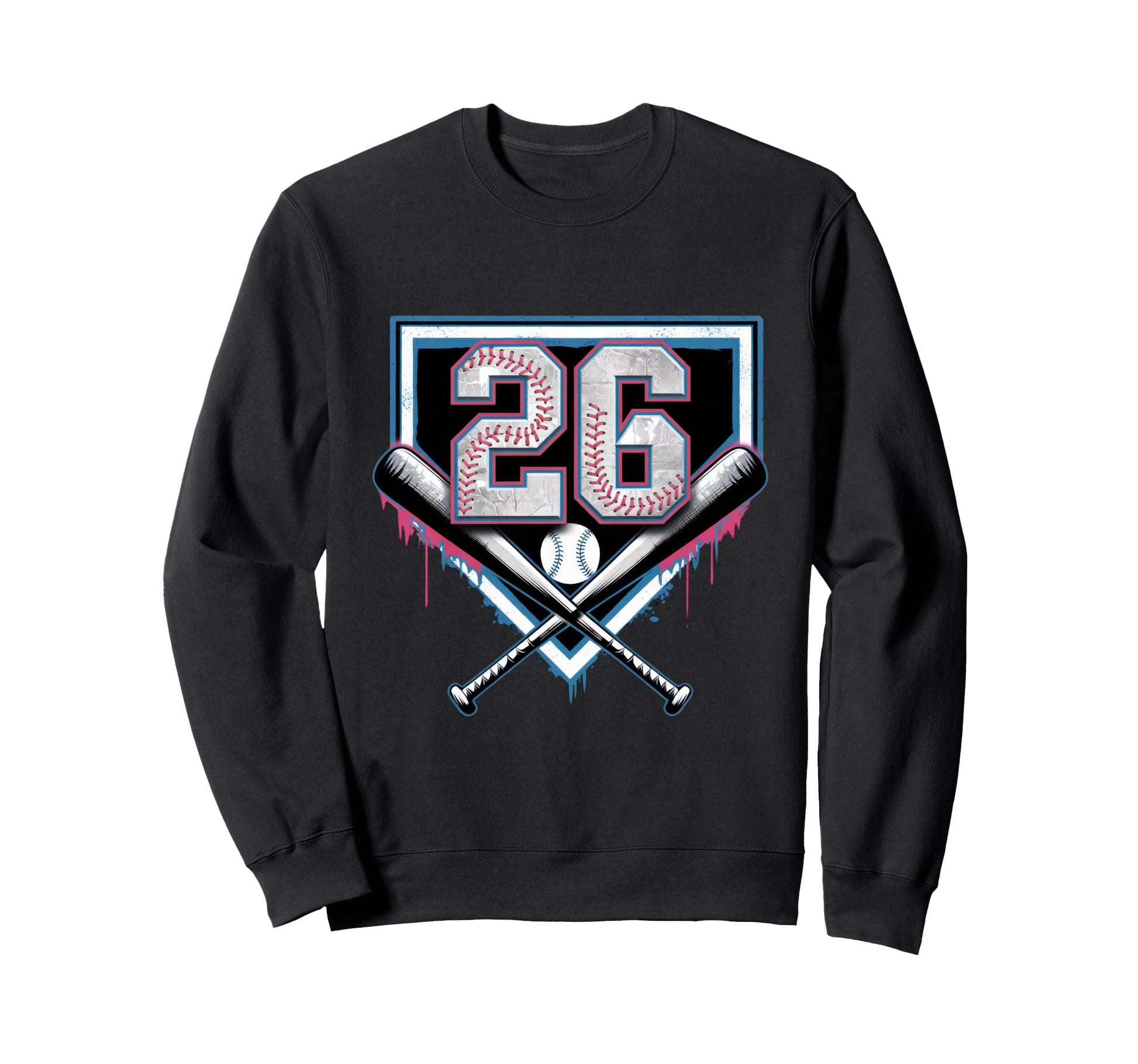 26Th Birthday Baseball Home Ice Cream Sweatshirt - Trendy Graphic Unisex - T-Shirt, Sweatshirt, Hoodie