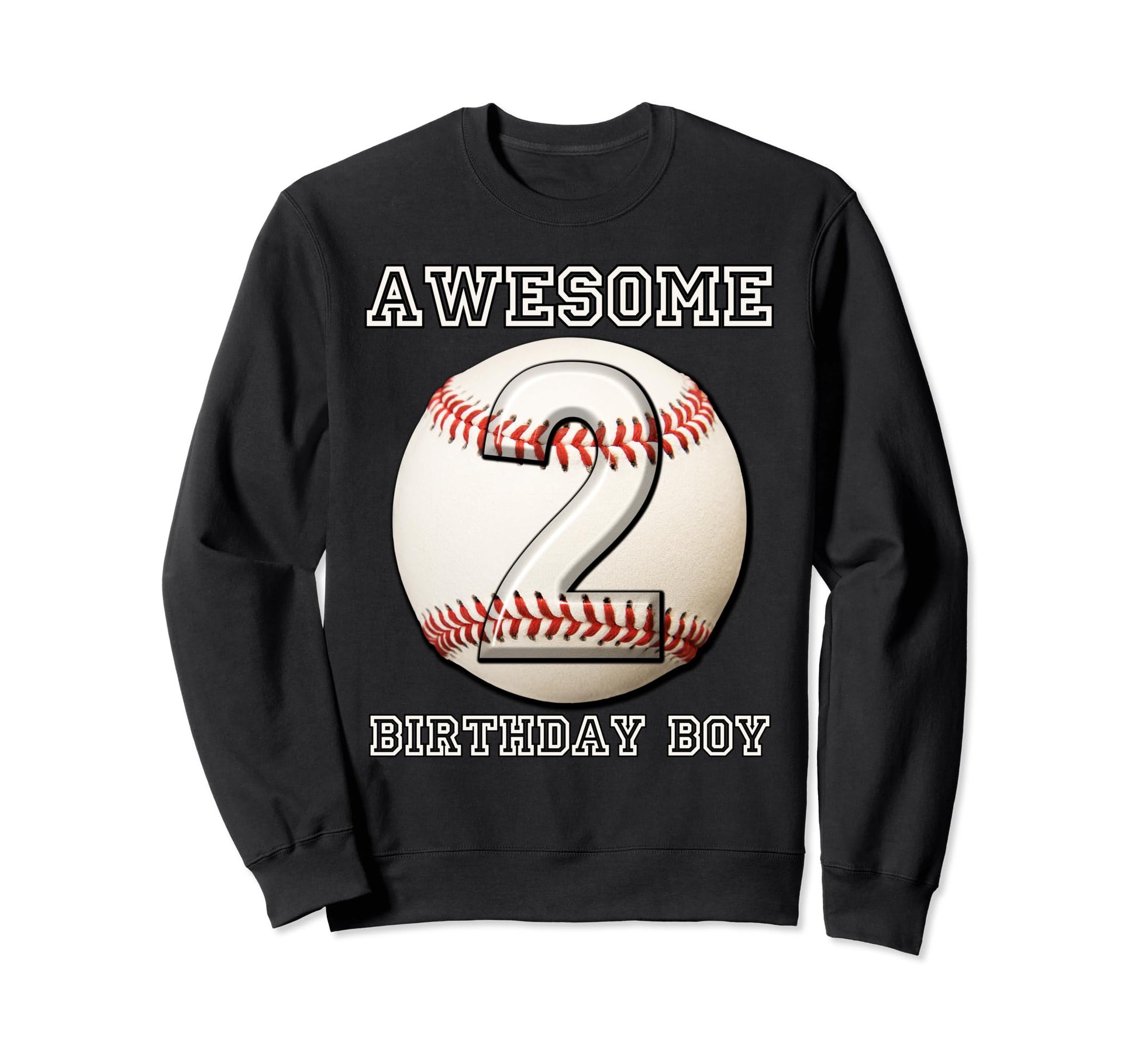 2 Years Old Baseball Themed 2Nd Sweatshirt - Graphic Print for Adults - T-Shirt, Sweatshirt, Hoodie