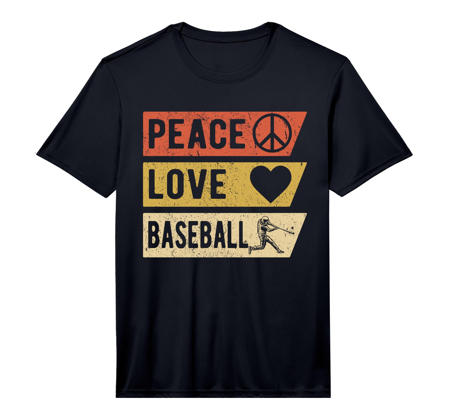 Peace Love Baseball Sports Lover Player T-Shirt - Graphic Print Men Women - T-Shirt, Sweatshirt, Hoodie