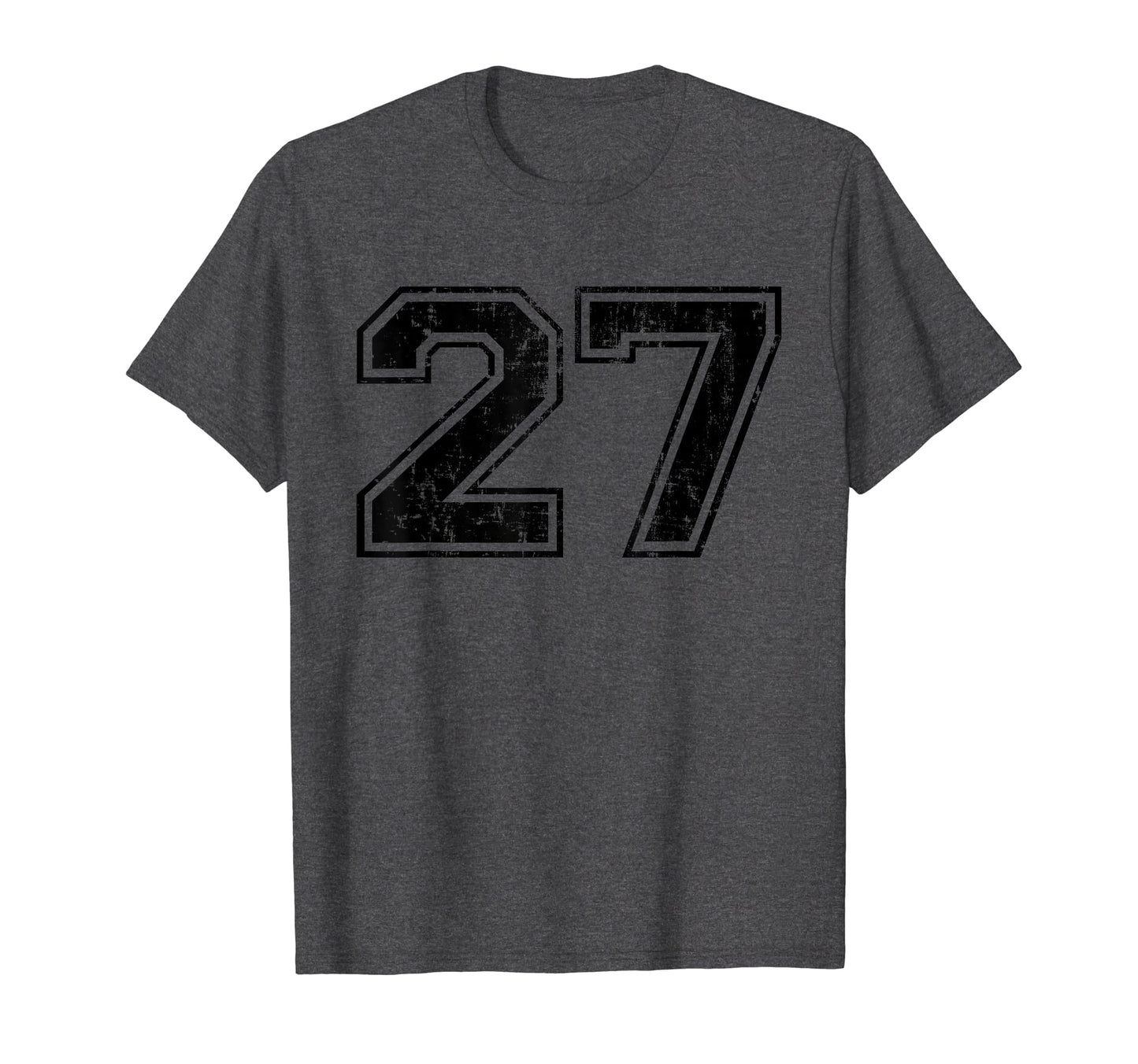 Number 27 Varsity Distressed Sport T-Shirt - Fun Novelty Design Unisex - T-Shirt, Sweatshirt, Hoodie